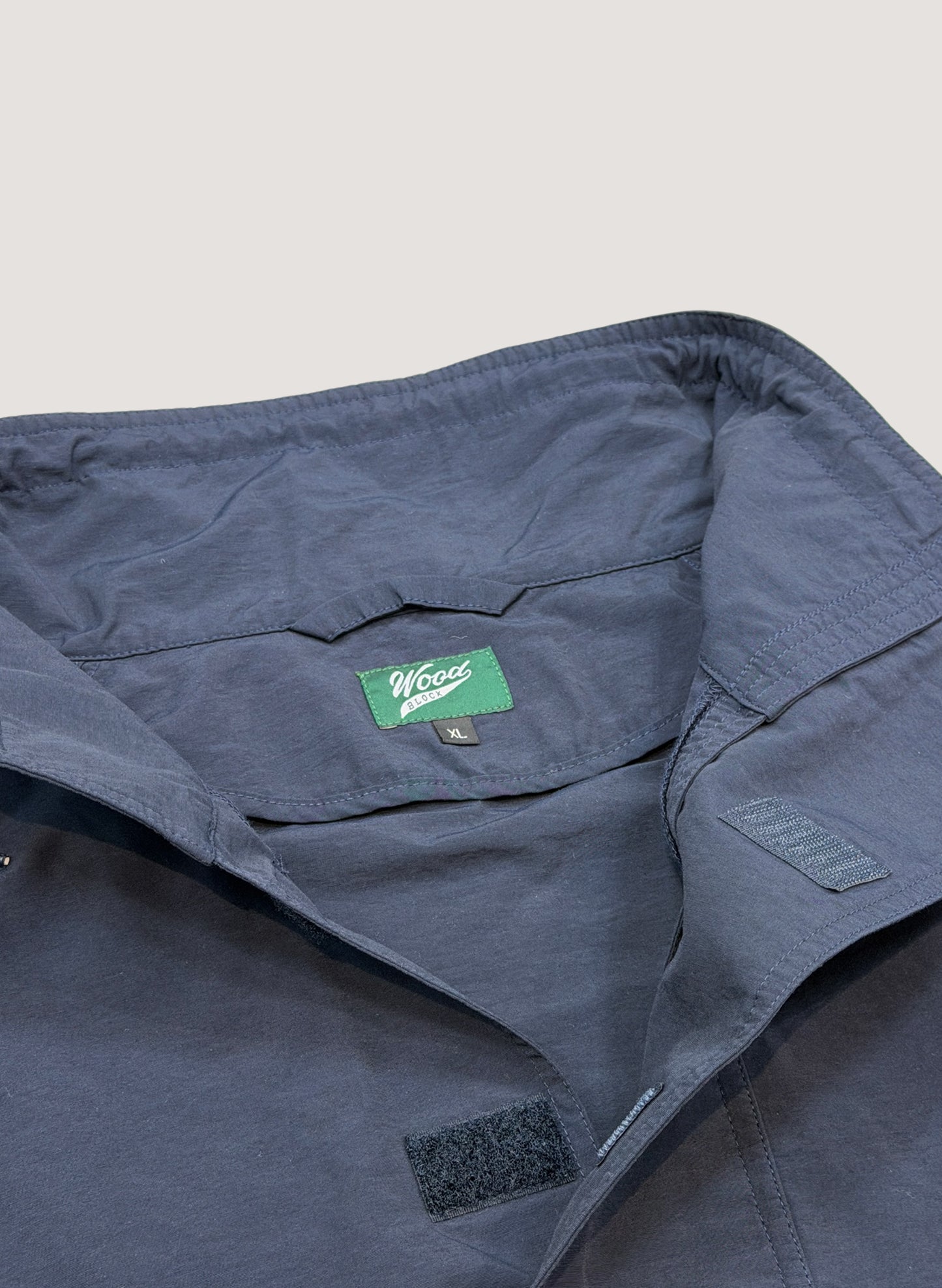 WOODBLOCK COTTON NYLON PULLOVER ANORAK NAVY (WB-26SS-006)