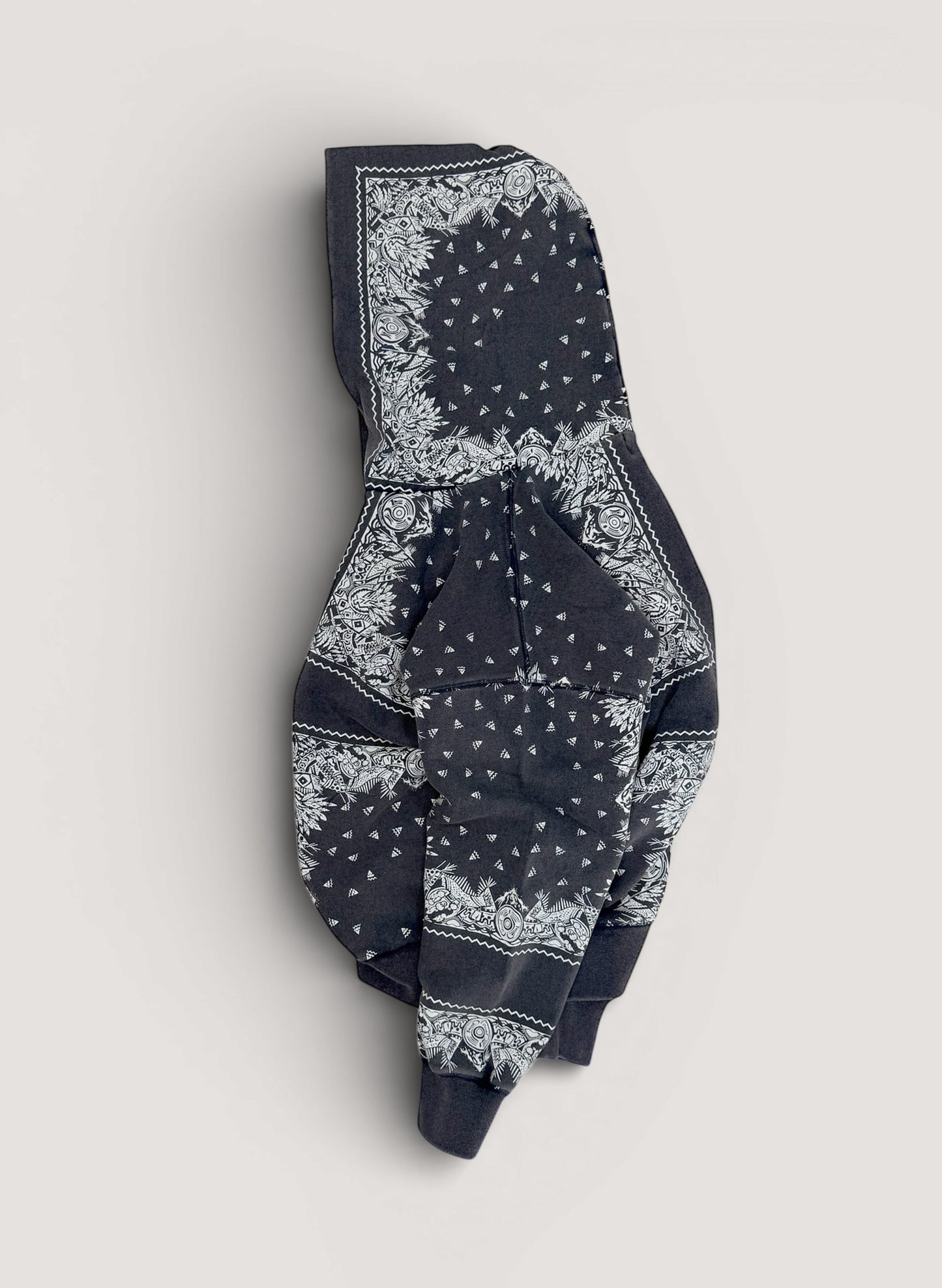 WOODBLOCK BANDANA SWEAT HOODIE NAVY (WB-26SS-001)