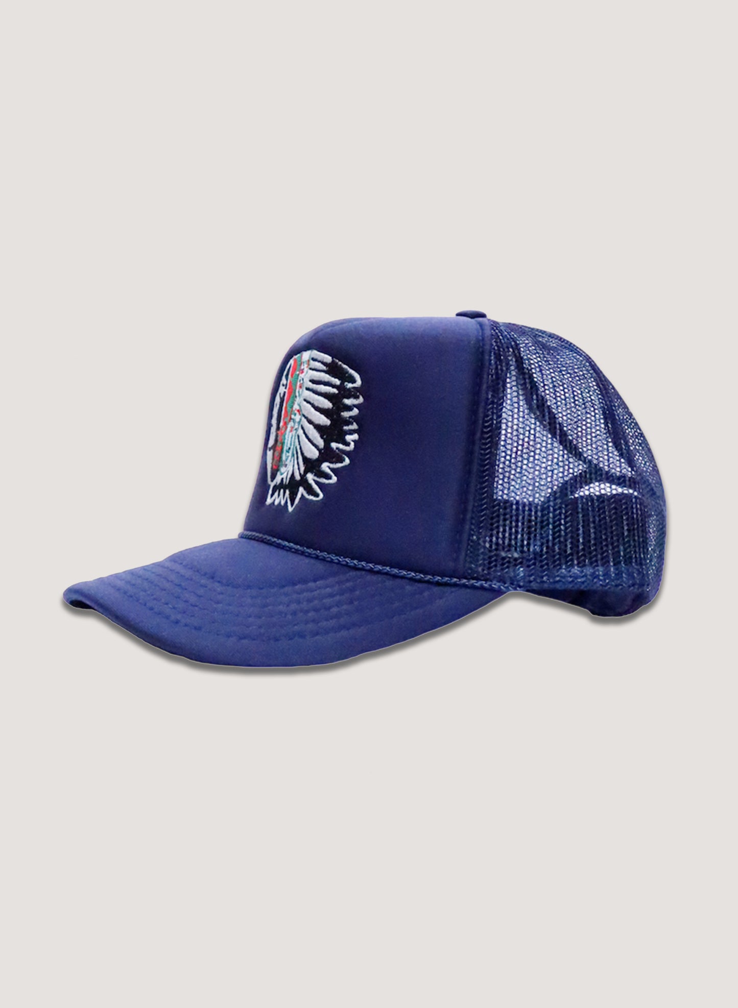 WOODBLOCK CHIEF HEAD MESH CAP NAVY (23SS-023)