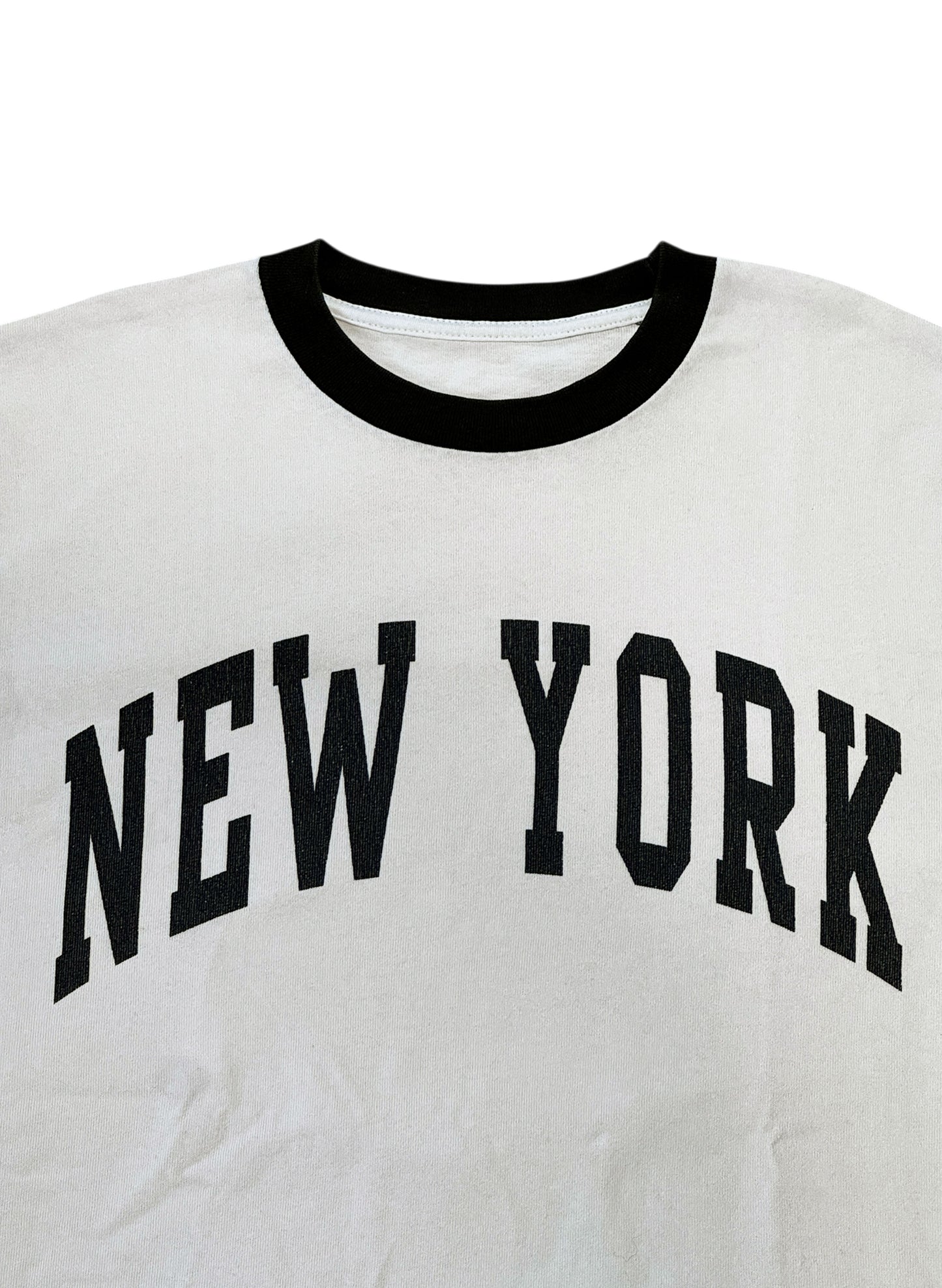 (SUP-612) NEW YORK S/S TEE - NATURAL/CHARCOAL