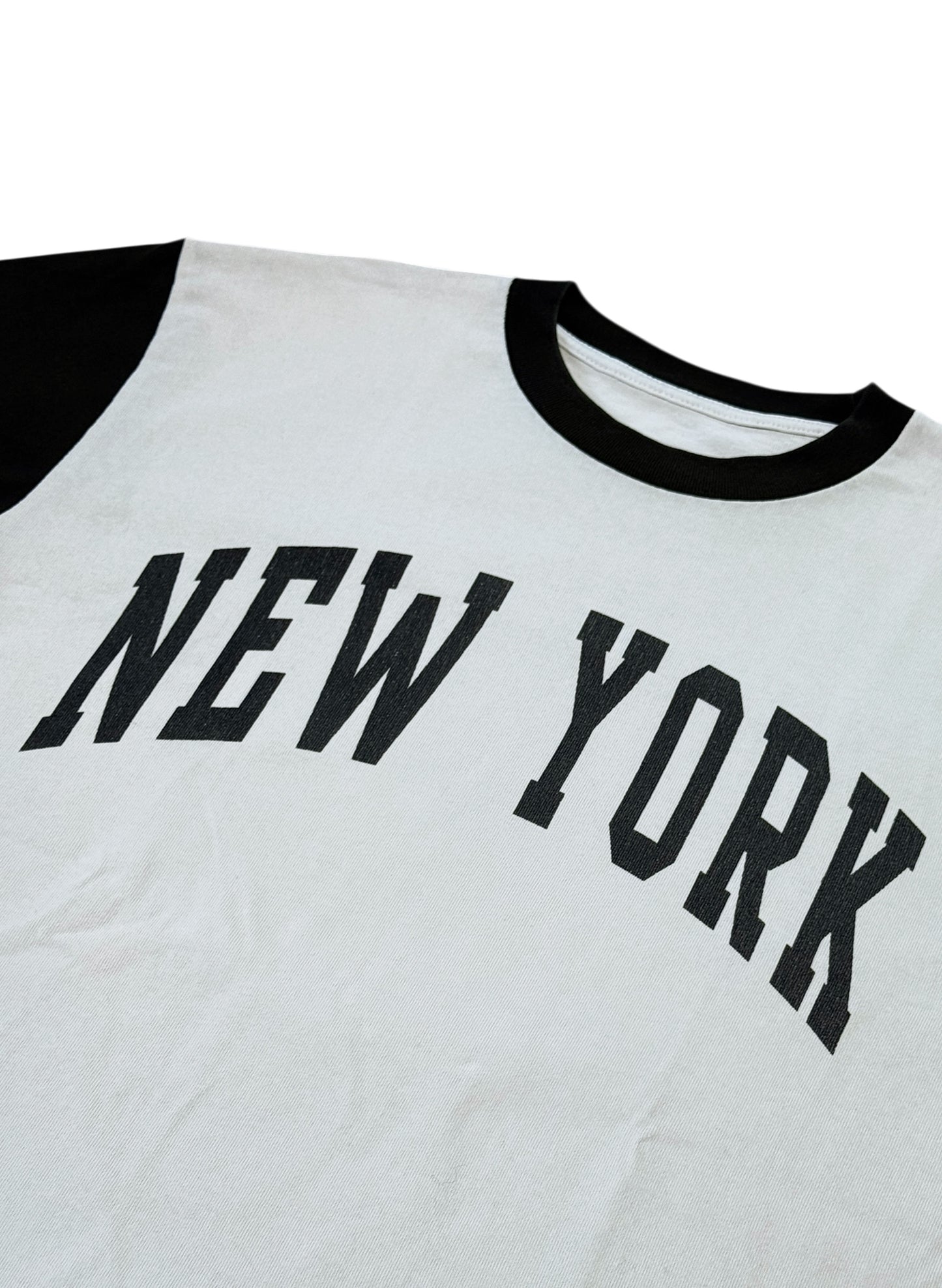 (SUP-612) NEW YORK S/S TEE - NATURAL/CHARCOAL