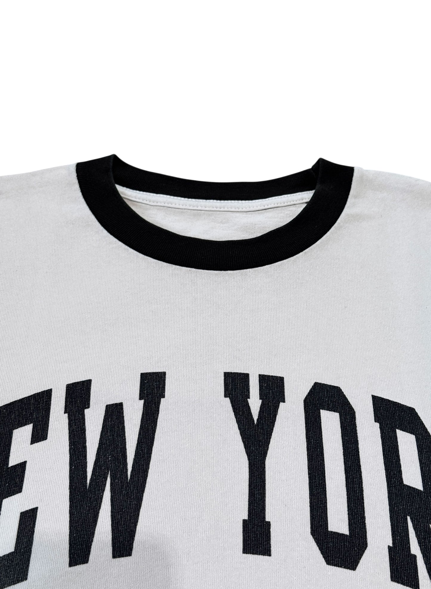 (SUP-612) NEW YORK S/S TEE - NATURAL/CHARCOAL