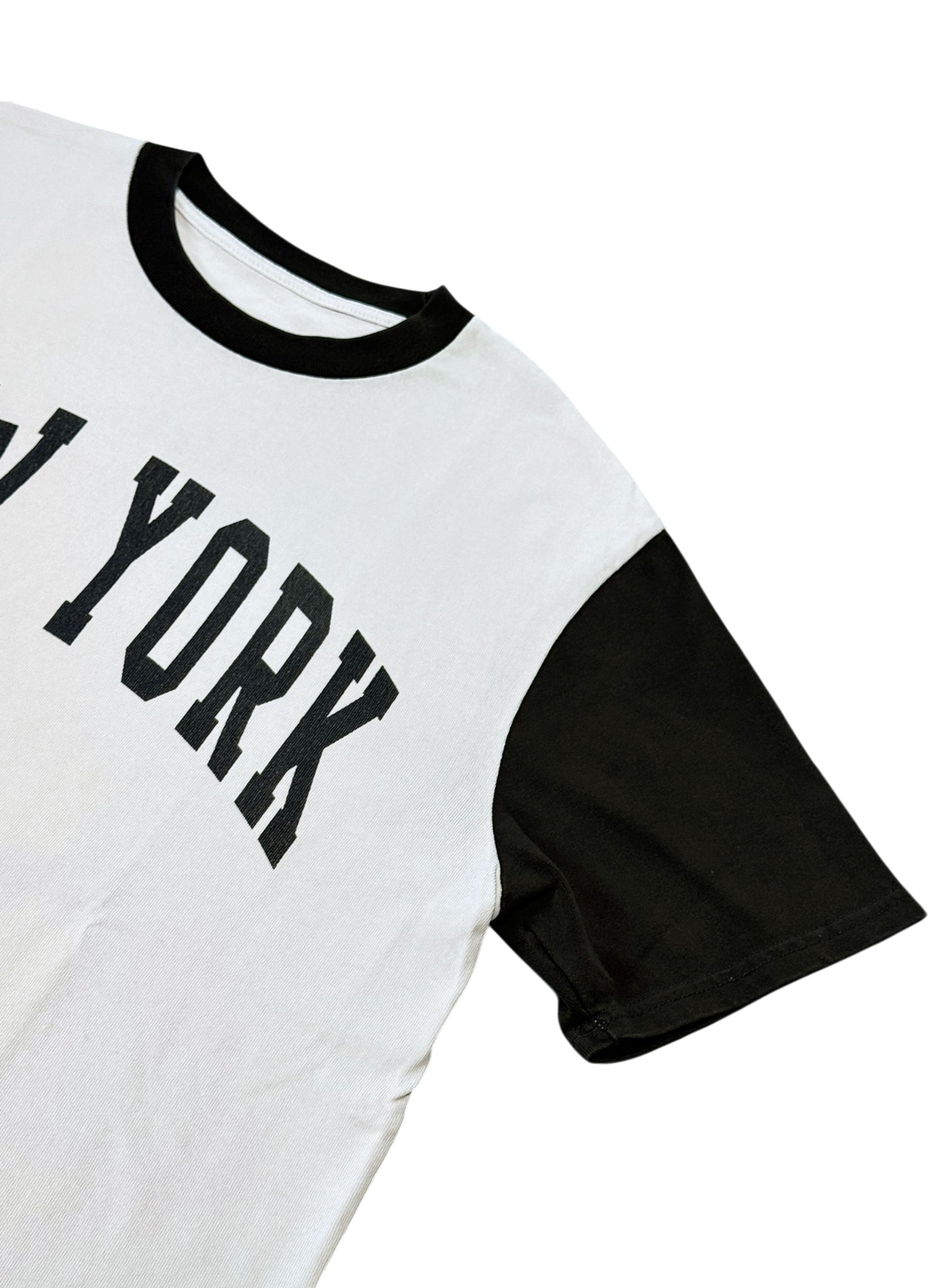 (SUP-612) NEW YORK S/S TEE - NATURAL/CHARCOAL