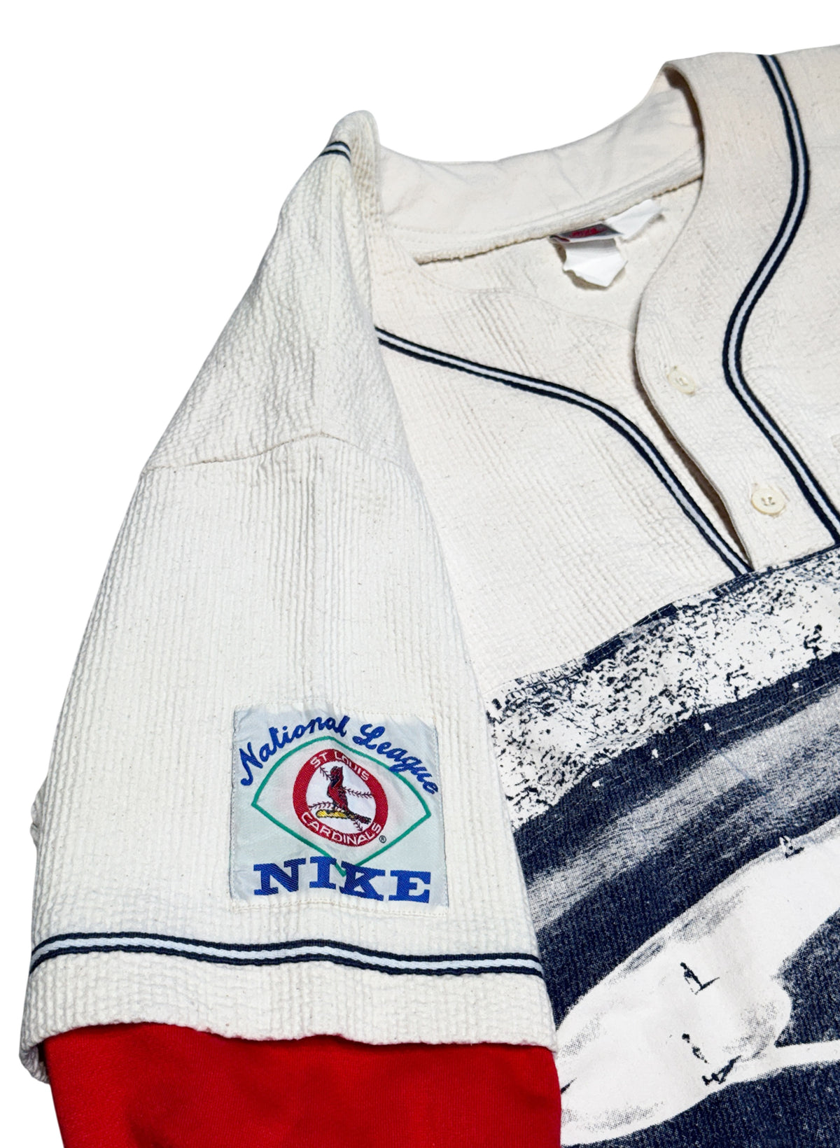 (SUP-859) 90s NIKE x MLB ST.LOUIS CARDINALS LAYERING BASEBALL SHIRT - XL