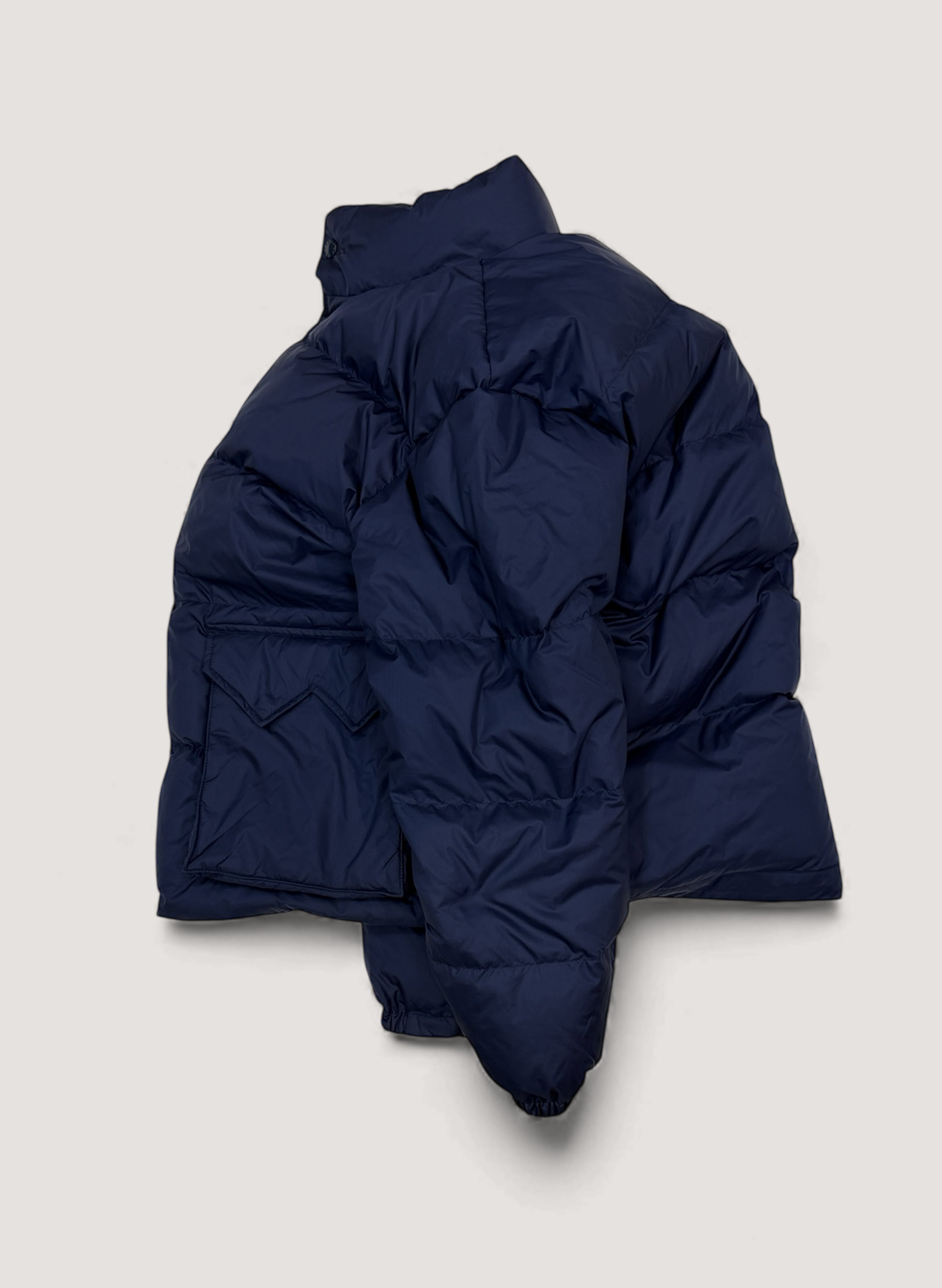 4/8まで　WOODBLOCK ネイビー ボタン付きジャケット WOODBLOCK W FLAP DOWN JACKET NAVY (WB-25AW-014)
