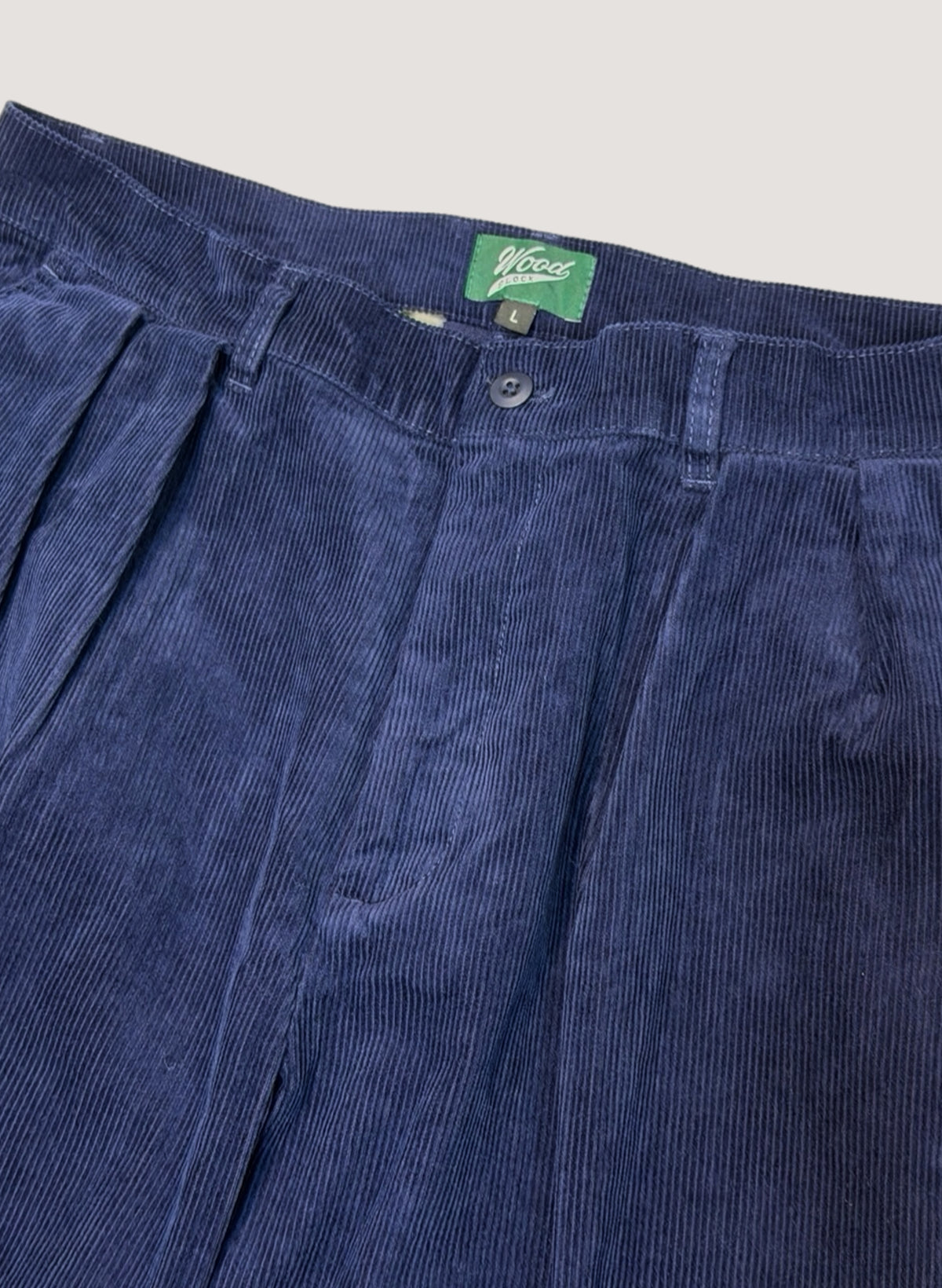 WOODBLOCK 2TUCK CORDUROY TROUSERS NAVY (WB-26AW-010)