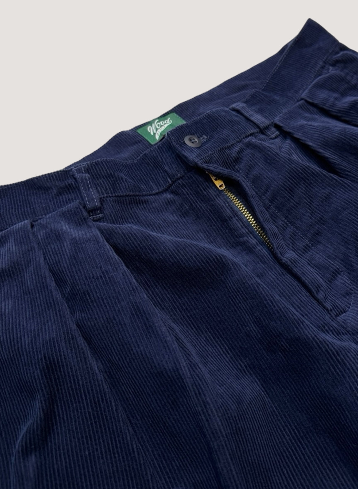 WOODBLOCK 2TUCK CORDUROY TROUSERS NAVY (WB-26AW-010)
