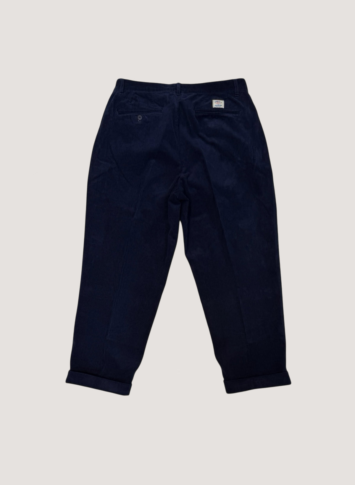 WOODBLOCK 2TUCK CORDUROY TROUSERS NAVY (WB-26AW-010)