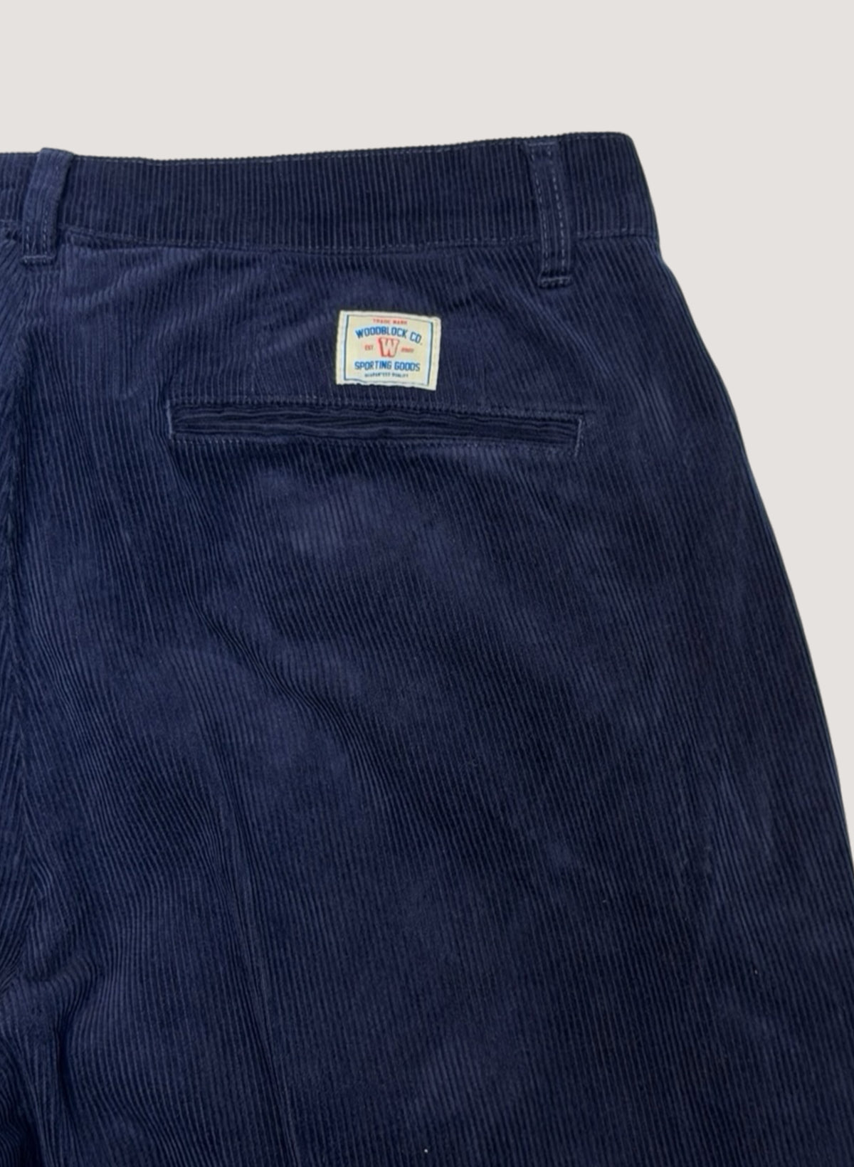 WOODBLOCK 2TUCK CORDUROY TROUSERS NAVY (WB-26AW-010)