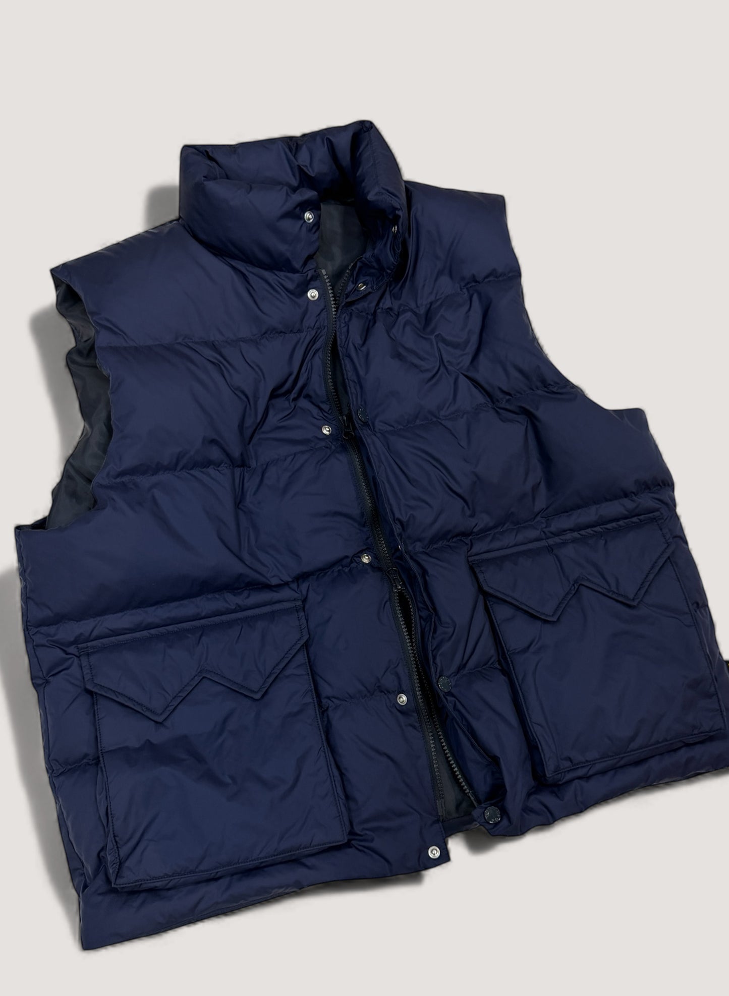 WOODBLOCK W FLAP DOWN VEST NAVY (WB-25AW-013)