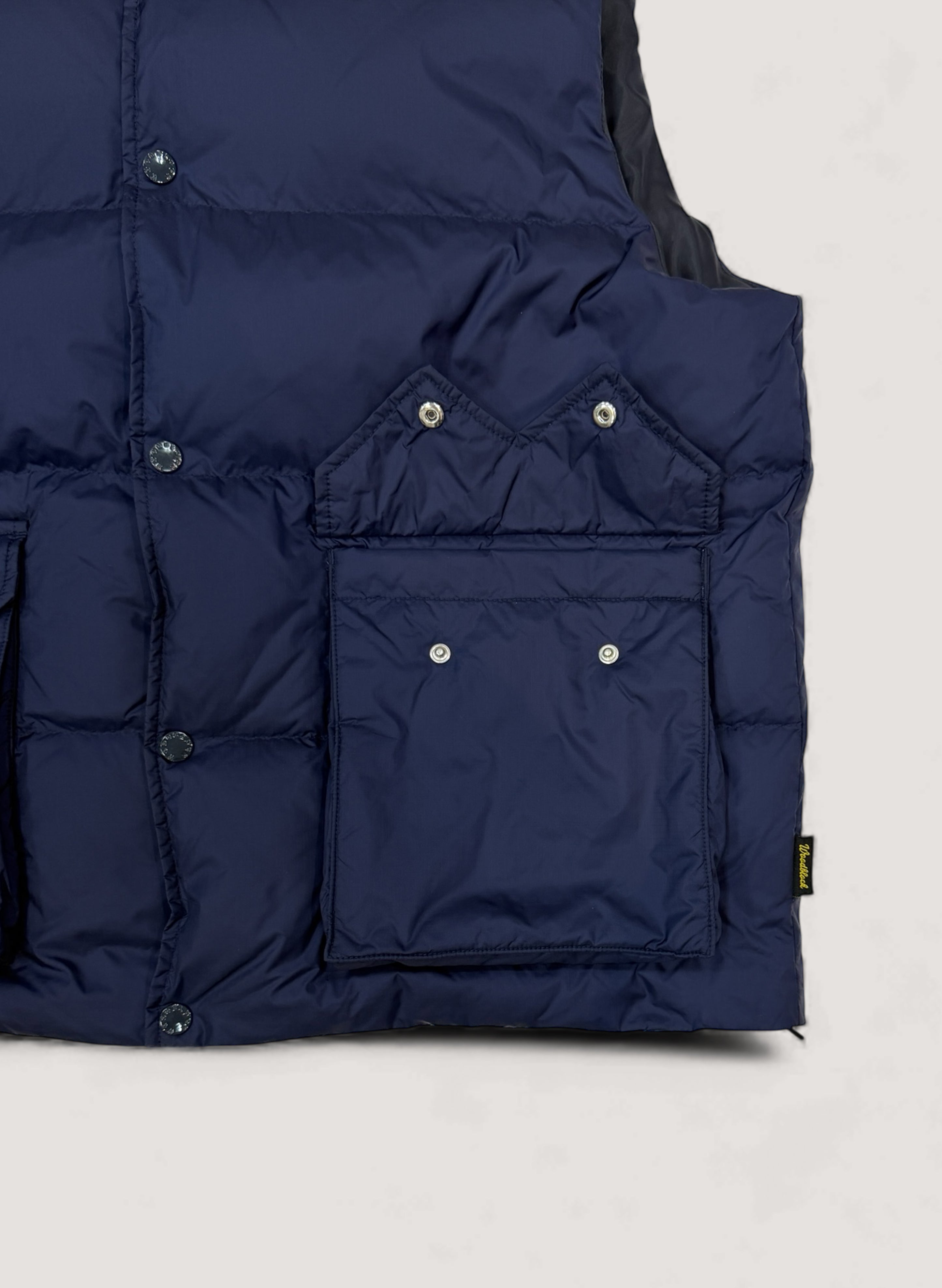WOODBLOCK W FLAP DOWN VEST NAVY (WB-25AW-013)