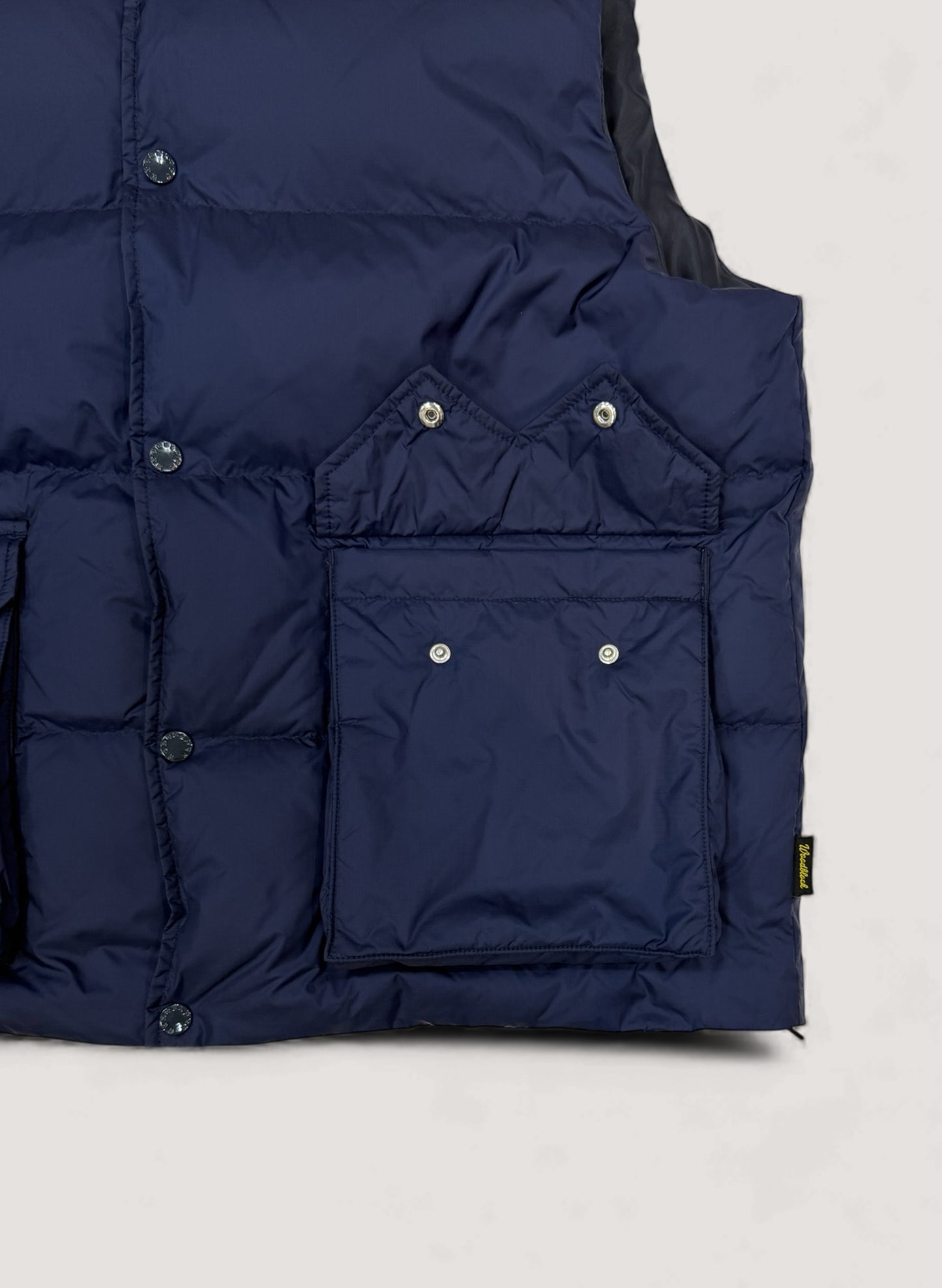 WOODBLOCK W FLAP DOWN VEST NAVY (WB-25AW-013)