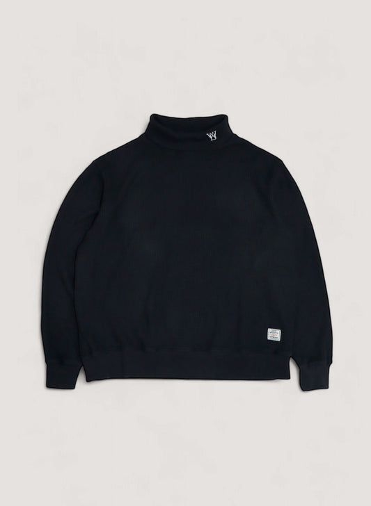 WOODBLOCK WAFFLE TURTLE NECK NAVY (WB-24AW-004)