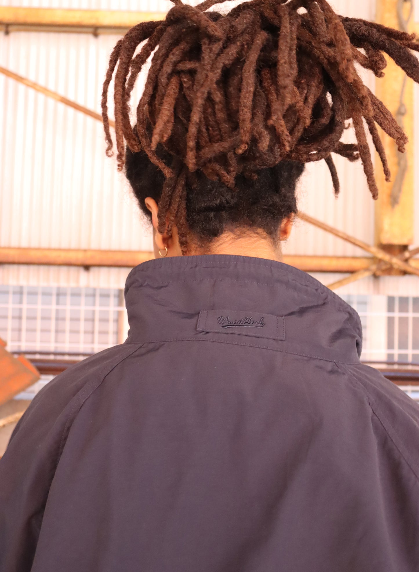 WOODBLOCK COTTON NYLON PULLOVER ANORAK NAVY (WB-26SS-006)