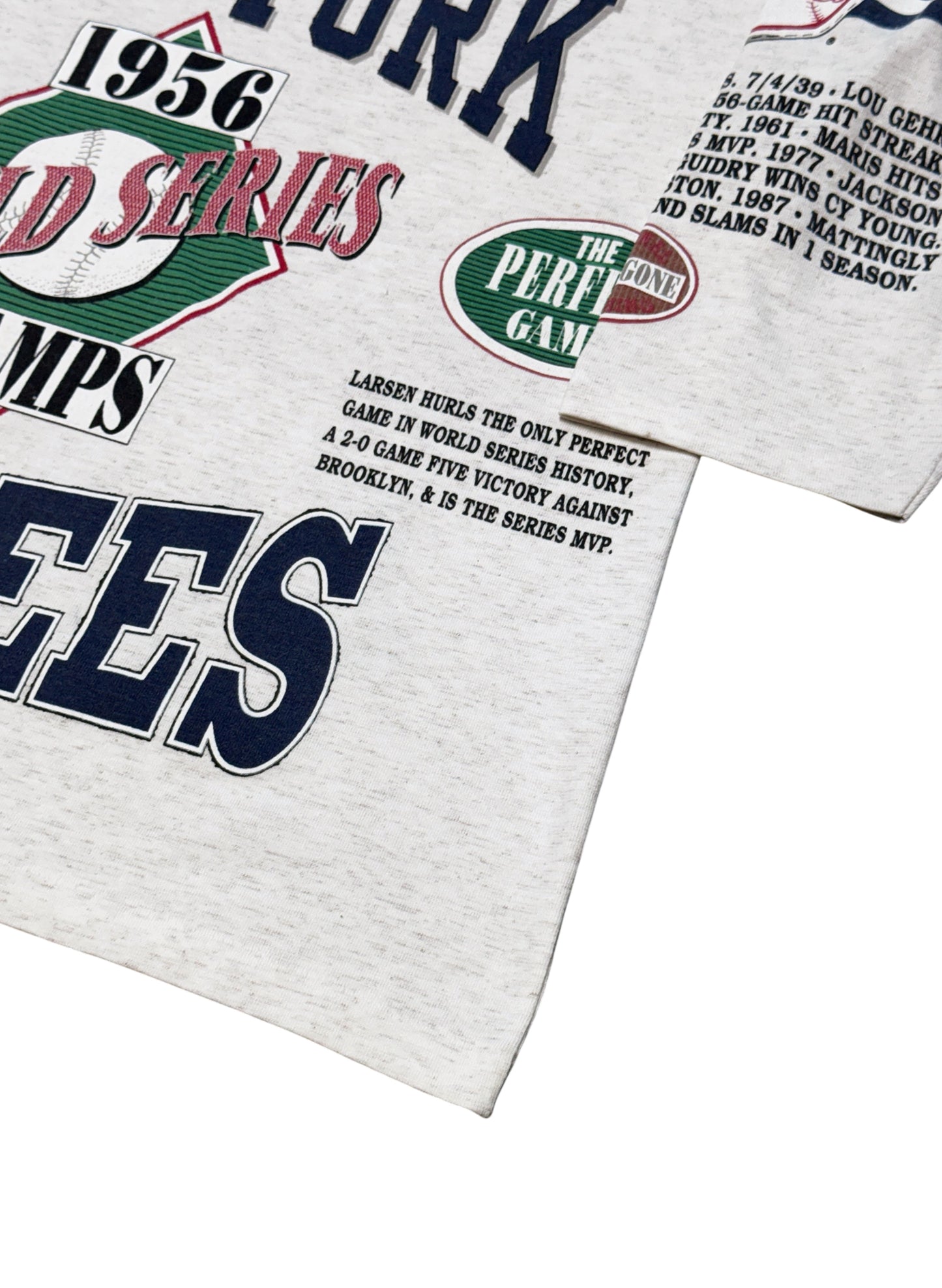(SUP-753) MLB 1956 NEW YORK YANKEES 3/4 SLEEVE TEE - MADE IN U.S.A.