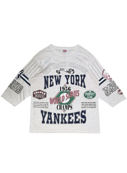 (SUP-753) MLB 1956 NEW YORK YANKEES 3/4 SLEEVE TEE - MADE IN U.S.A.