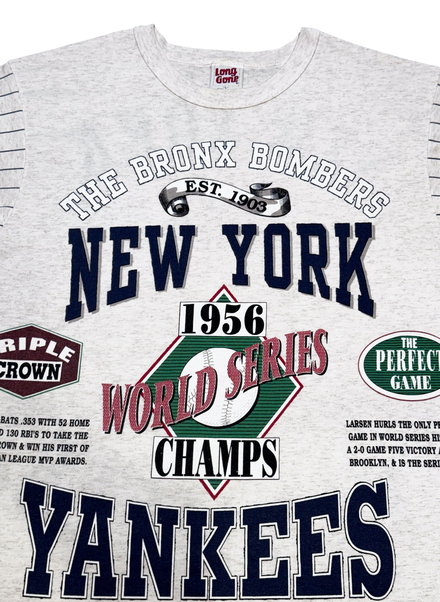 (SUP-753) MLB 1956 NEW YORK YANKEES 3/4 SLEEVE TEE - MADE IN U.S.A.