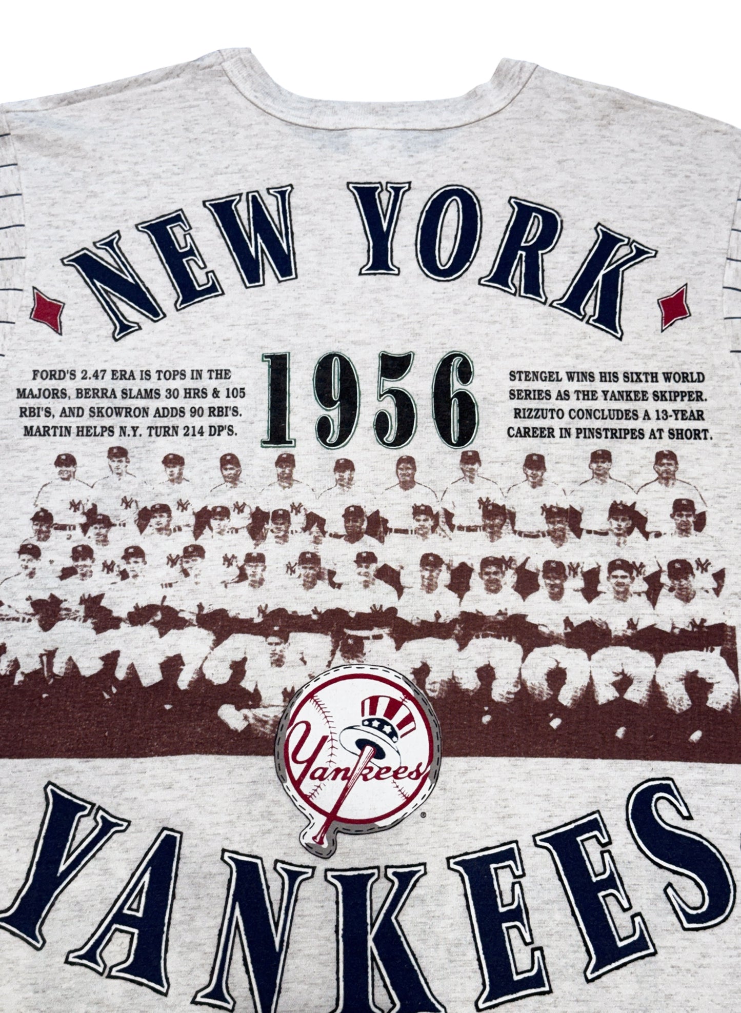 (SUP-753) MLB 1956 NEW YORK YANKEES 3/4 SLEEVE TEE - MADE IN U.S.A.