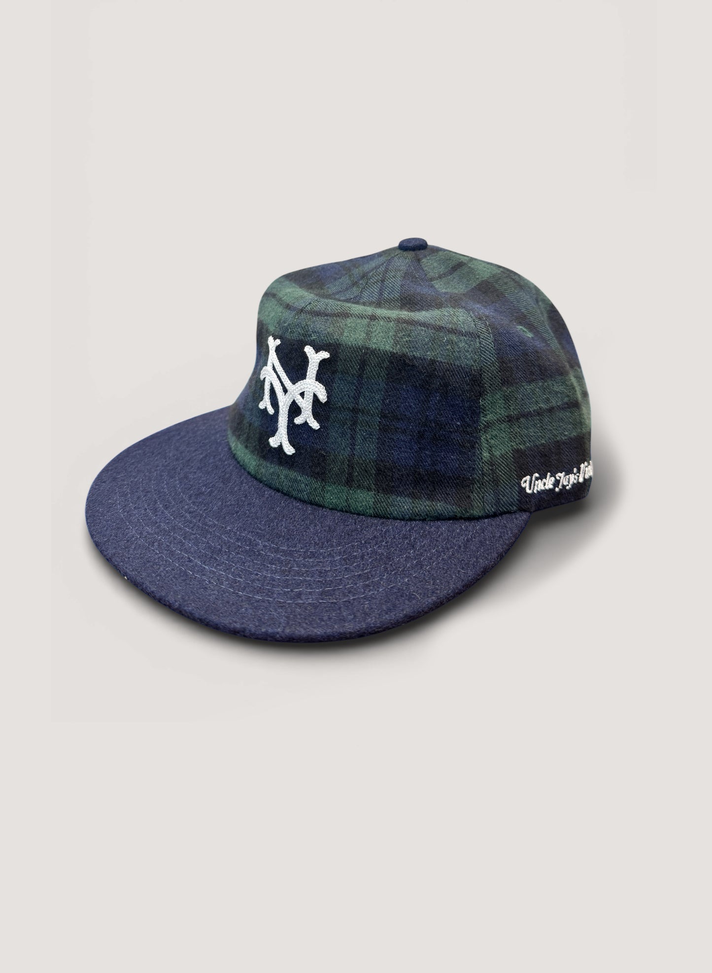 Uncle Jay's Vintage NY METS FLANNEL BLACK WATCH CAP NAVY/CHECK (UNCLE-006)