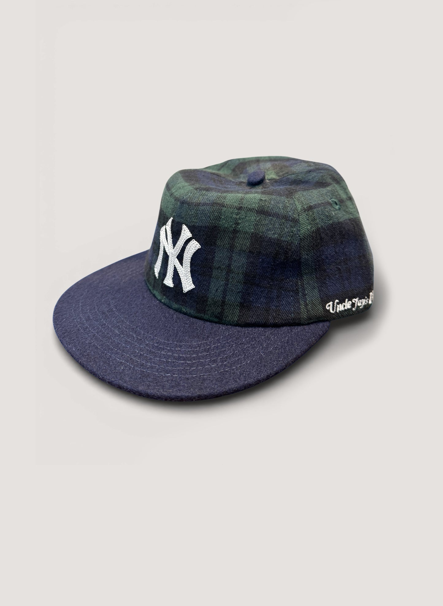 Uncle Jay's Vintage YANKEES FLANNEL BLACK WATCH CAP NAVY/CHECK (UNCLE-006)