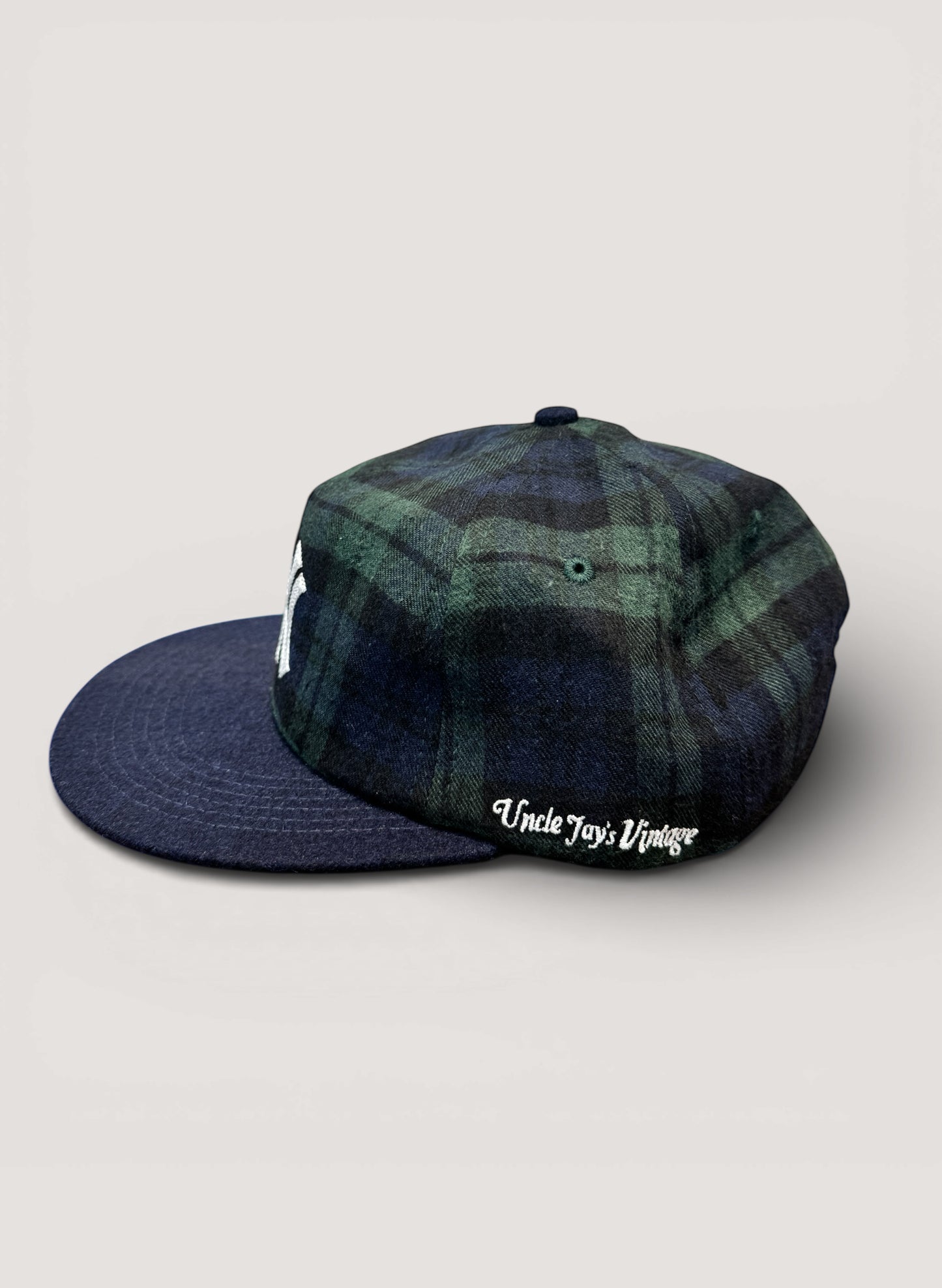 Uncle Jay's Vintage YANKEES FLANNEL BLACK WATCH CAP NAVY/CHECK (UNCLE-006)
