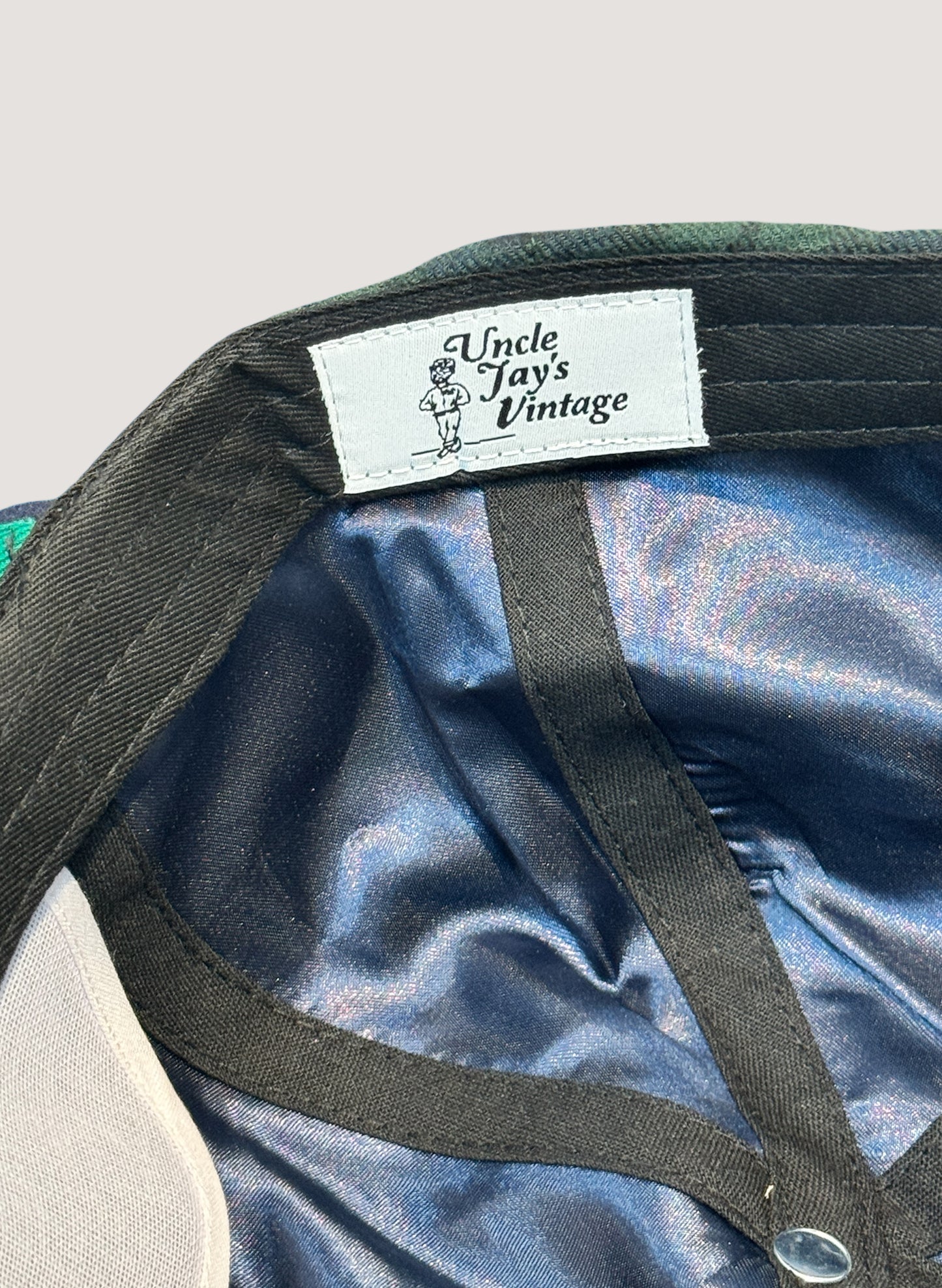 Uncle Jay's Vintage YANKEES FLANNEL BLACK WATCH CAP NAVY/CHECK (UNCLE-006)