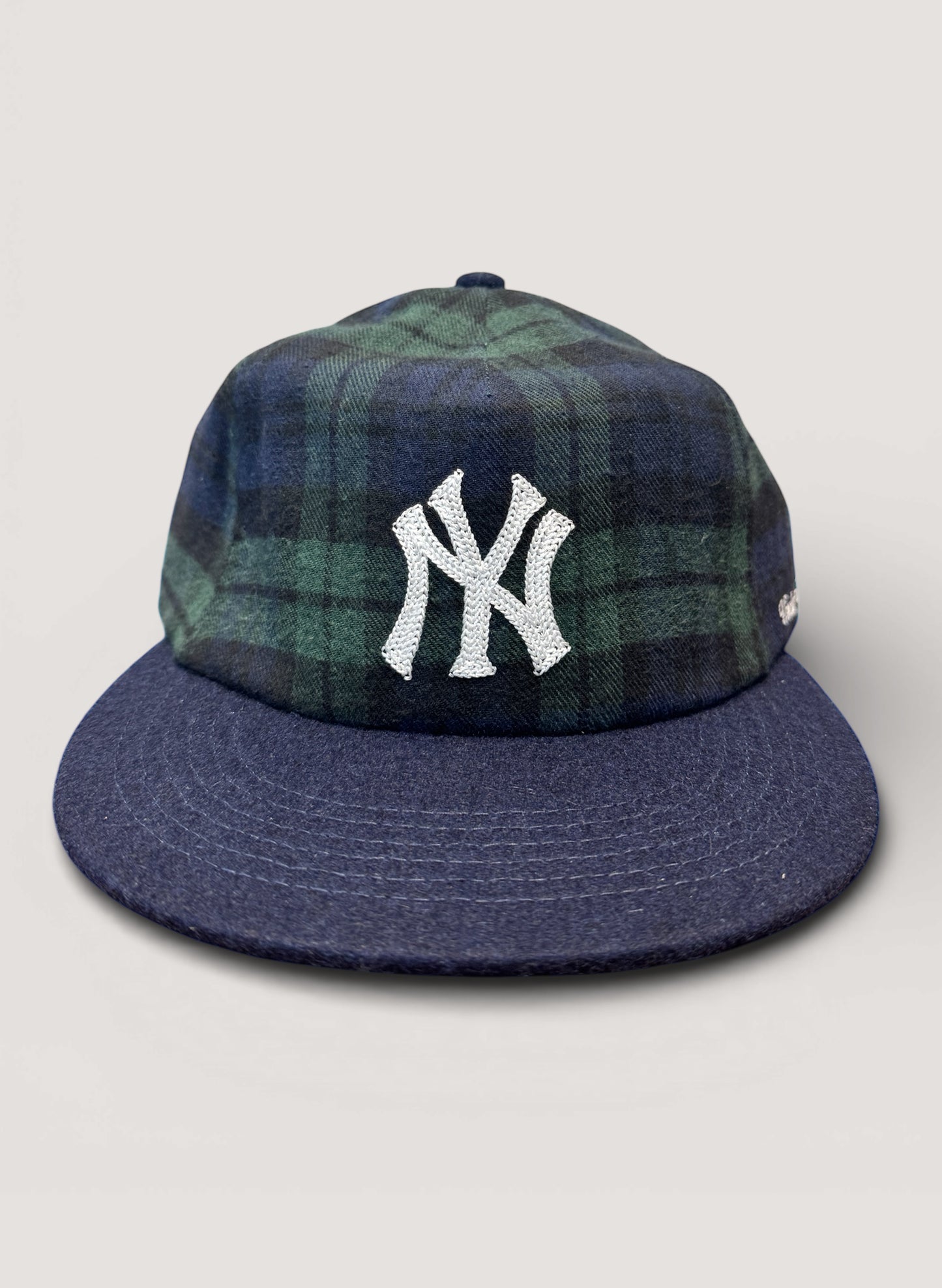 Uncle Jay's Vintage YANKEES FLANNEL BLACK WATCH CAP NAVY/CHECK (UNCLE-006)