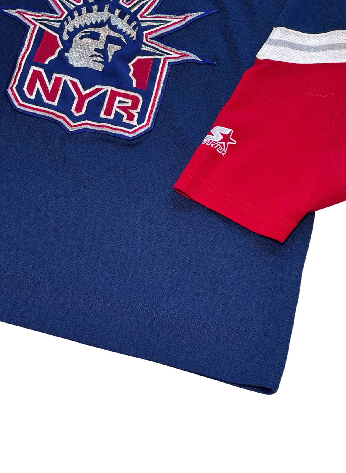 (SUP-794) STARTER NHL NEW YORK RANGERS MESH HOCKEY SHIRT "Lady Liberty" - L