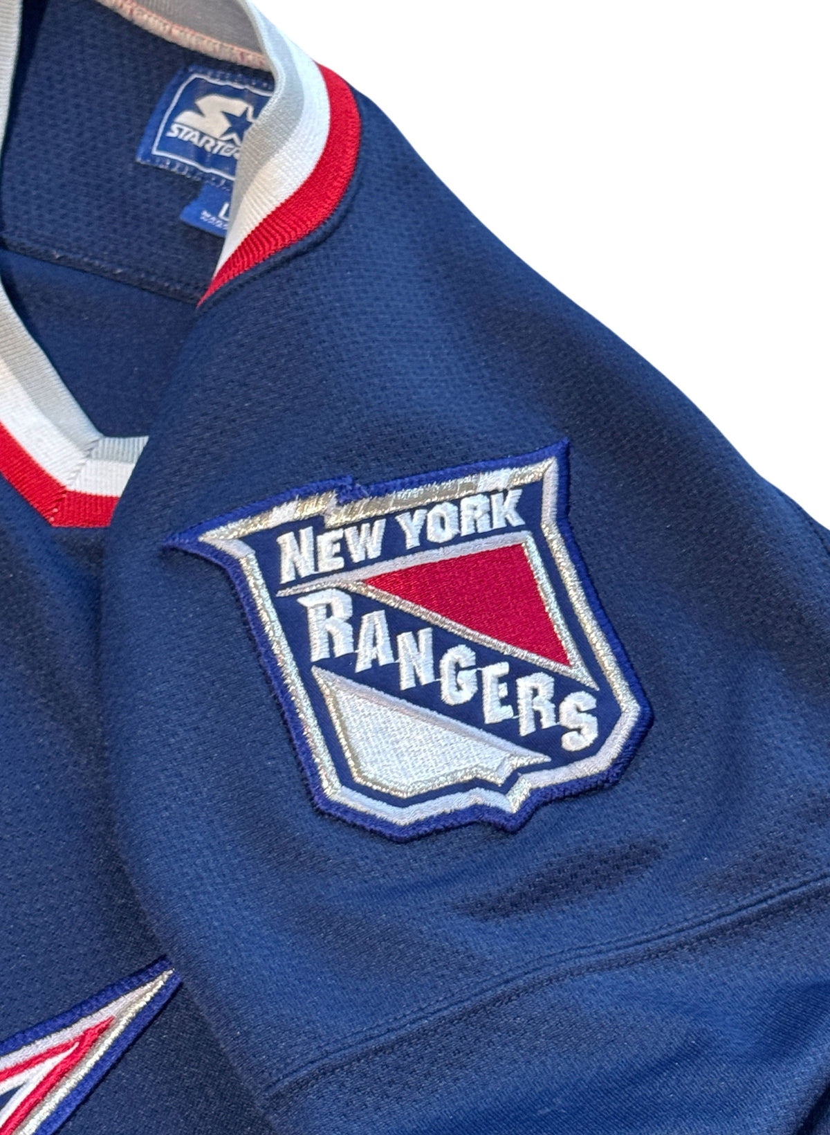 (SUP-794) STARTER NHL NEW YORK RANGERS MESH HOCKEY SHIRT "Lady Liberty" - L