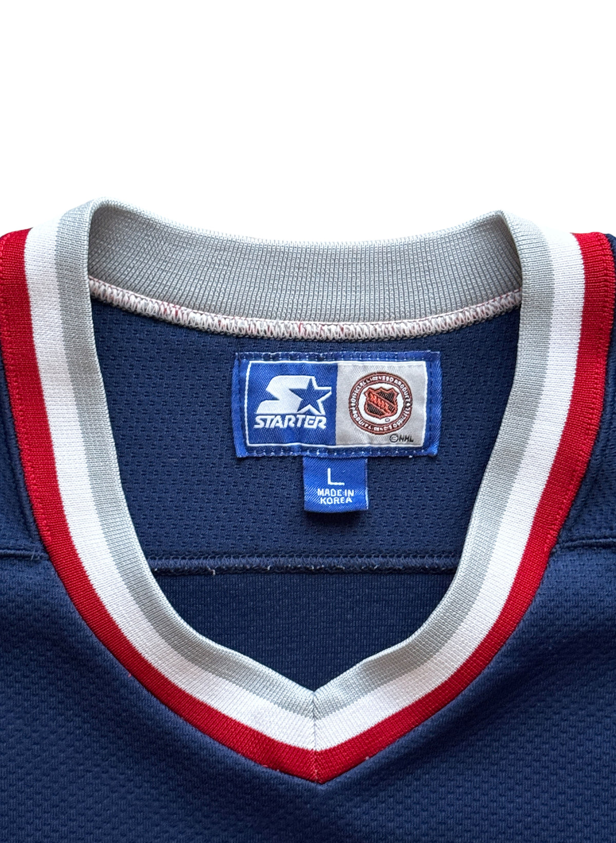 (SUP-794) STARTER NHL NEW YORK RANGERS MESH HOCKEY SHIRT "Lady Liberty" - L