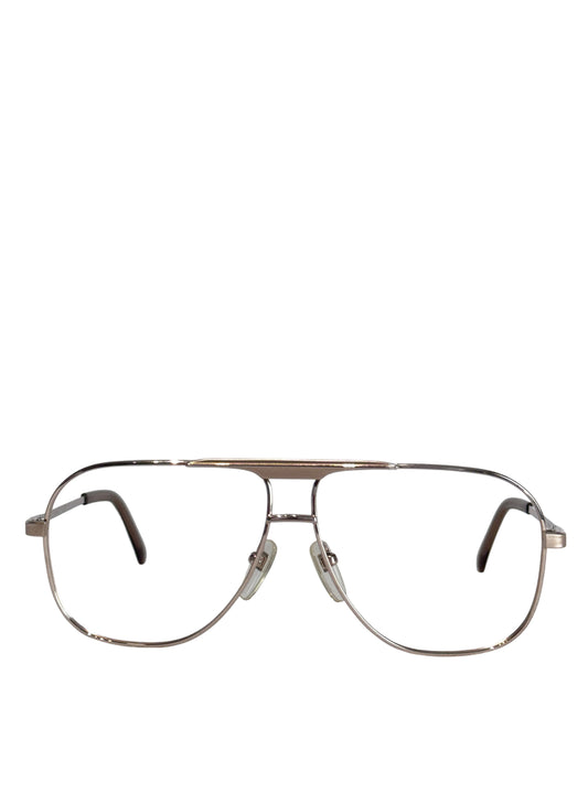 (SUP-765) 90s VINTAGE TWO BRIDGE GOLD FRAME GLASSES - Nikon TITEX（レンズなし）