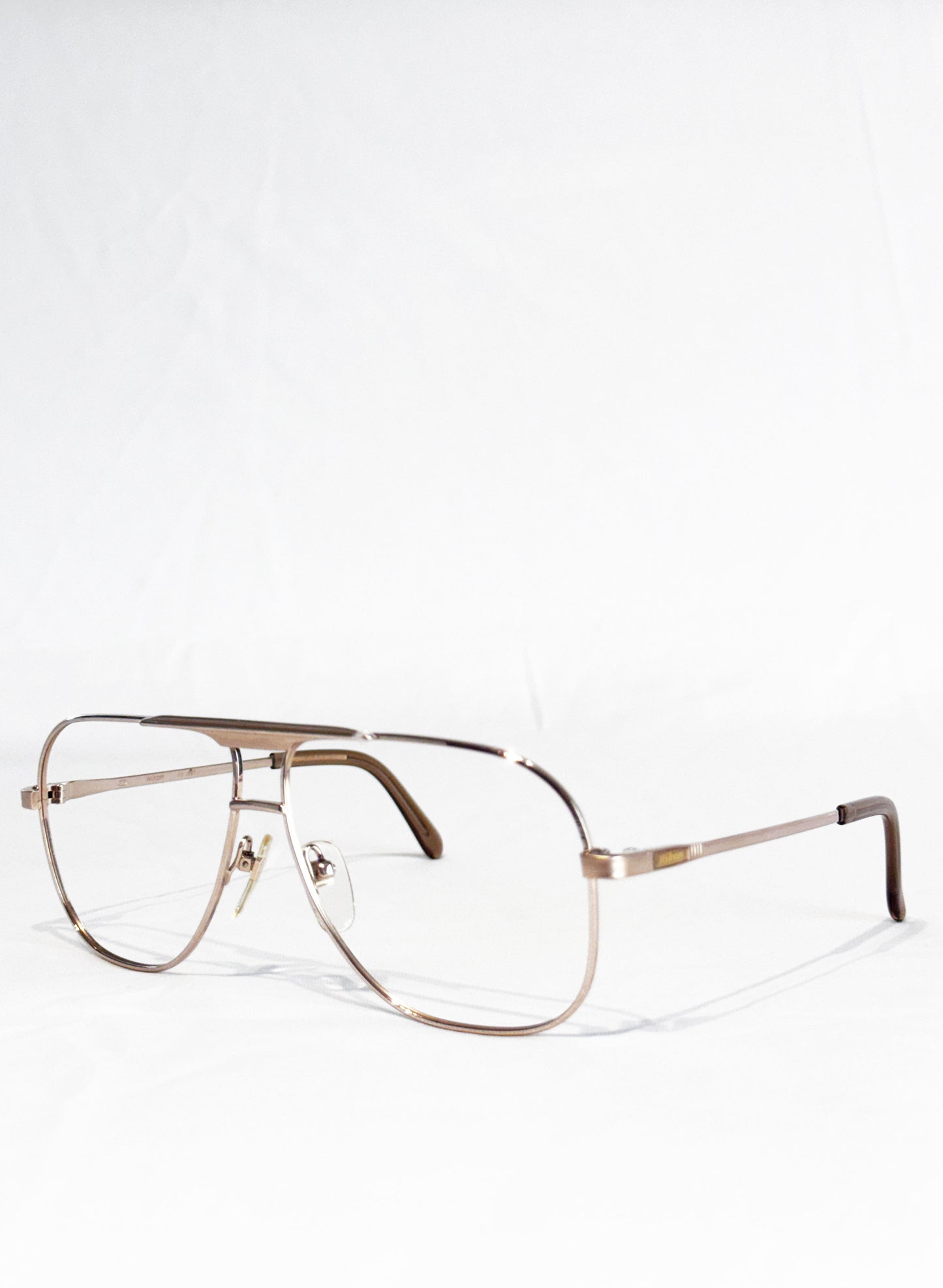 (SUP-765) 90s VINTAGE GOLD FRAME GLASSES - Nikon TITEX（レンズなし）