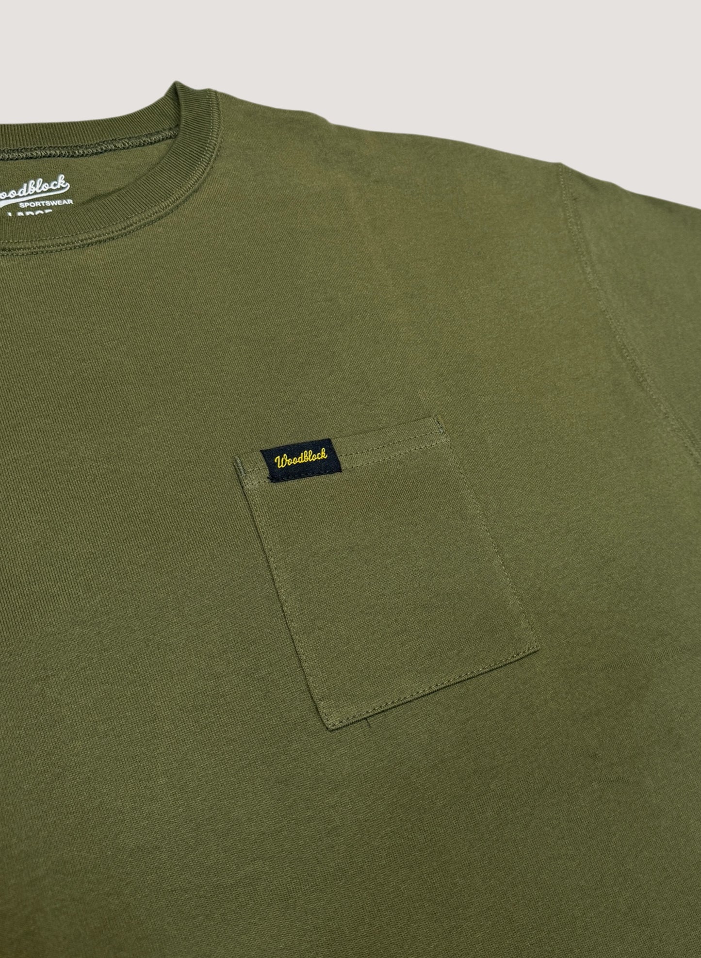 WOODBLOCK x TSUYOSHI YAMANAKA POCKET T-SHIRT OLIVE (WB-26SS-024)