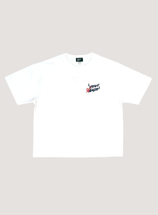 WOODBLOCK x OVERWHELM SOUVENIR T-SHIRT WHITE (WB-26SS-009)