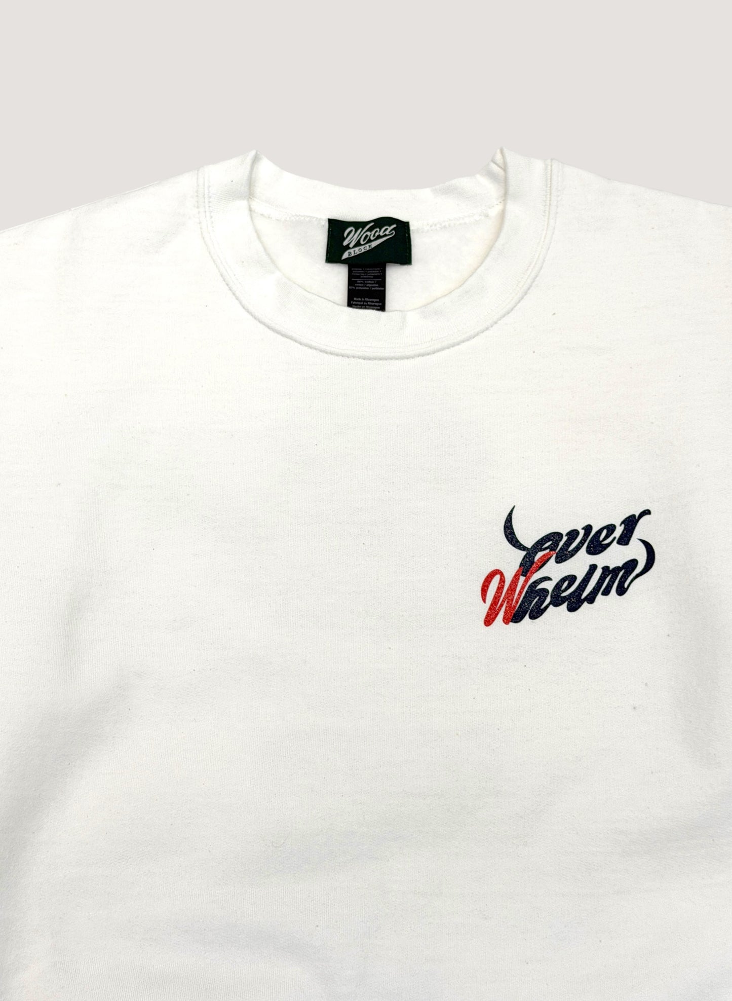 WOODBLOCK x OVERWHELM SOUVENIR CREW NECK SWEAT WHITE (WB-26SS-010)