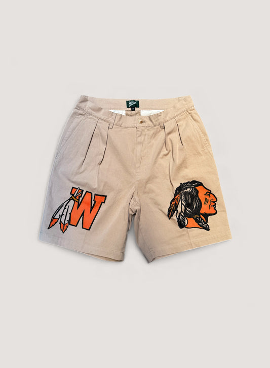 WOODBLOCK CUSTOMIZED 2TUCK CHINO SHORT PANT STAMP & PAINT (WB-25SS-020)