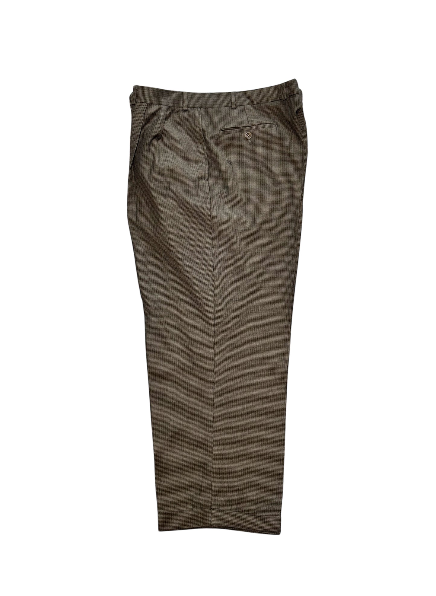 (SUP-530) RALPH LAUREN HOUNDSTOOTH WOOL TROUSERS "DAMAGE" - MADE IN CANADA