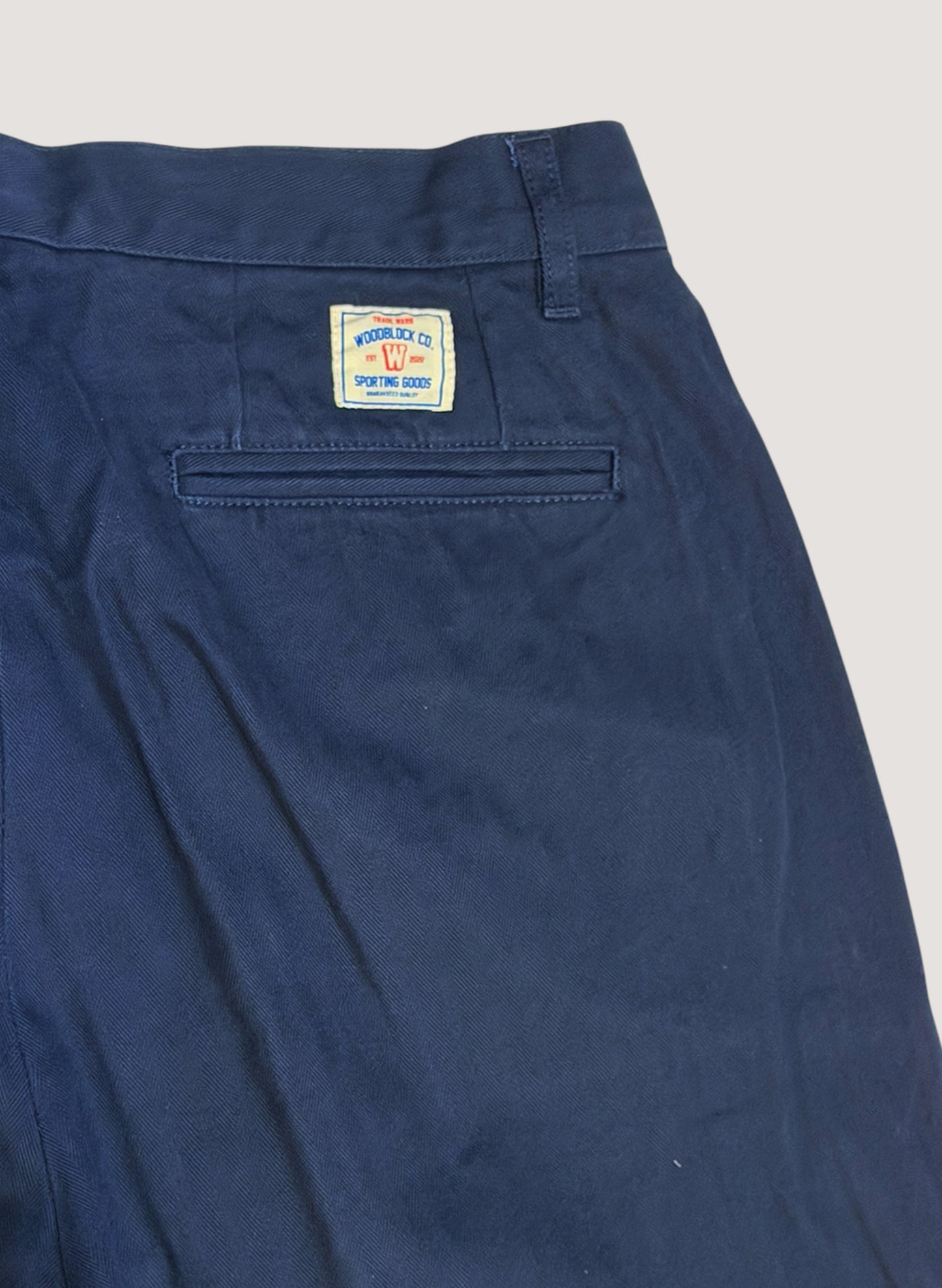 WOODBLOCK２TUCK HERRINGBONE TROUSER NAVY (WB-25AW-005)