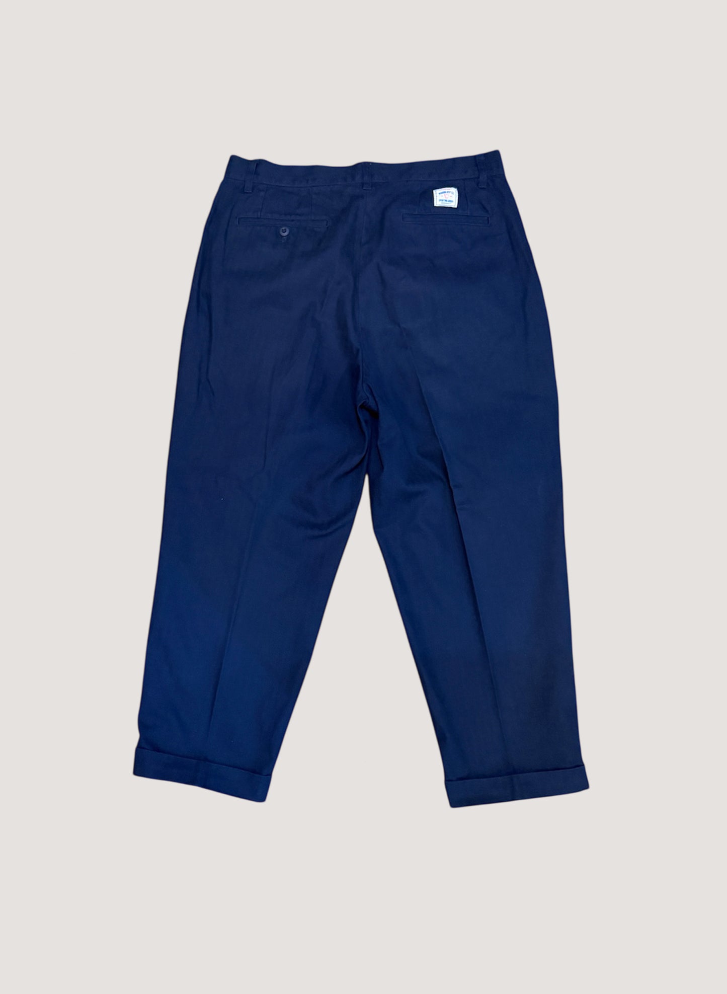 WOODBLOCK２TUCK HERRINGBONE TROUSER NAVY (WB-25AW-005)