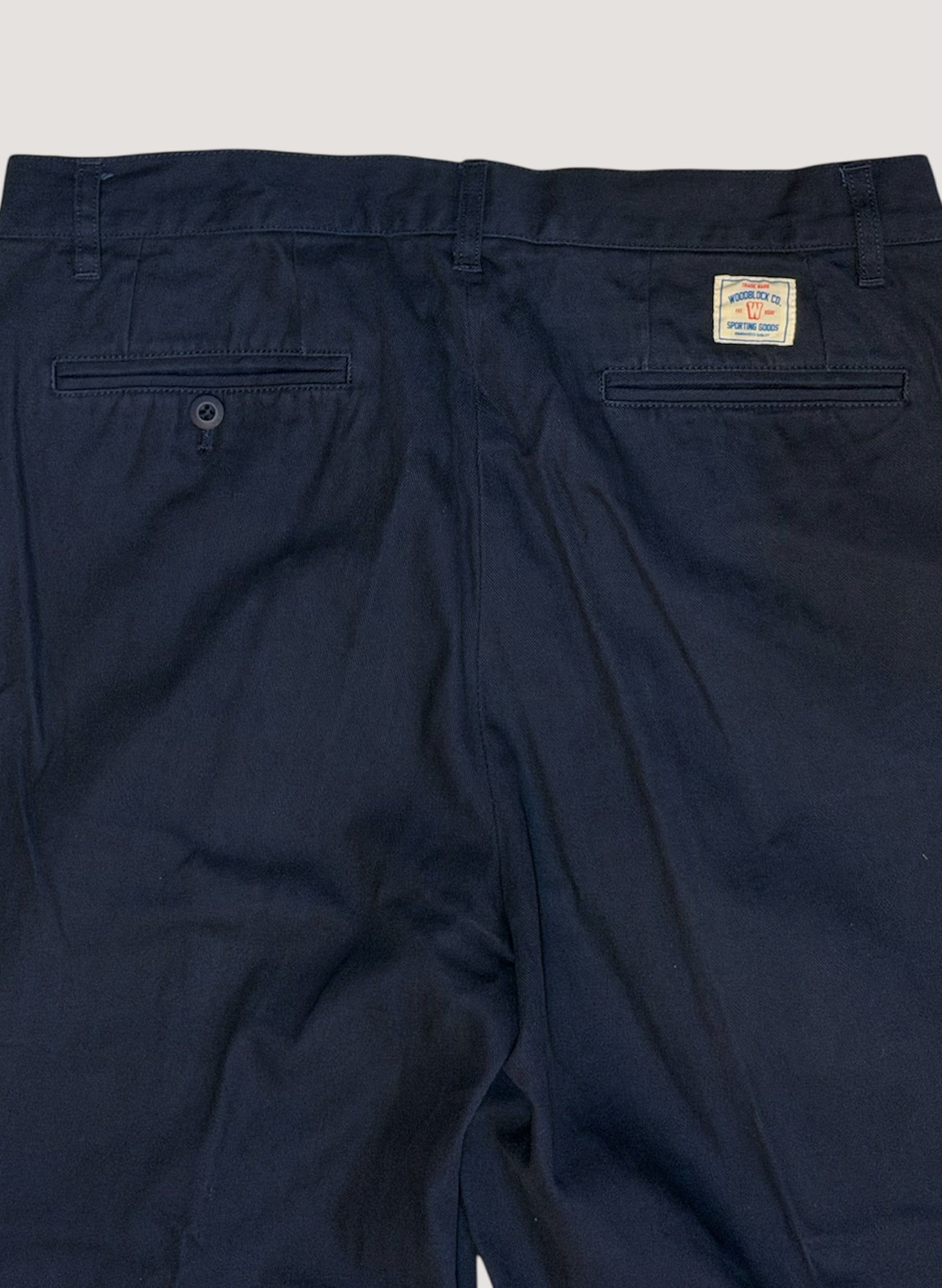 WOODBLOCK２TUCK HERRINGBONE TROUSER NAVY (WB-25AW-005)