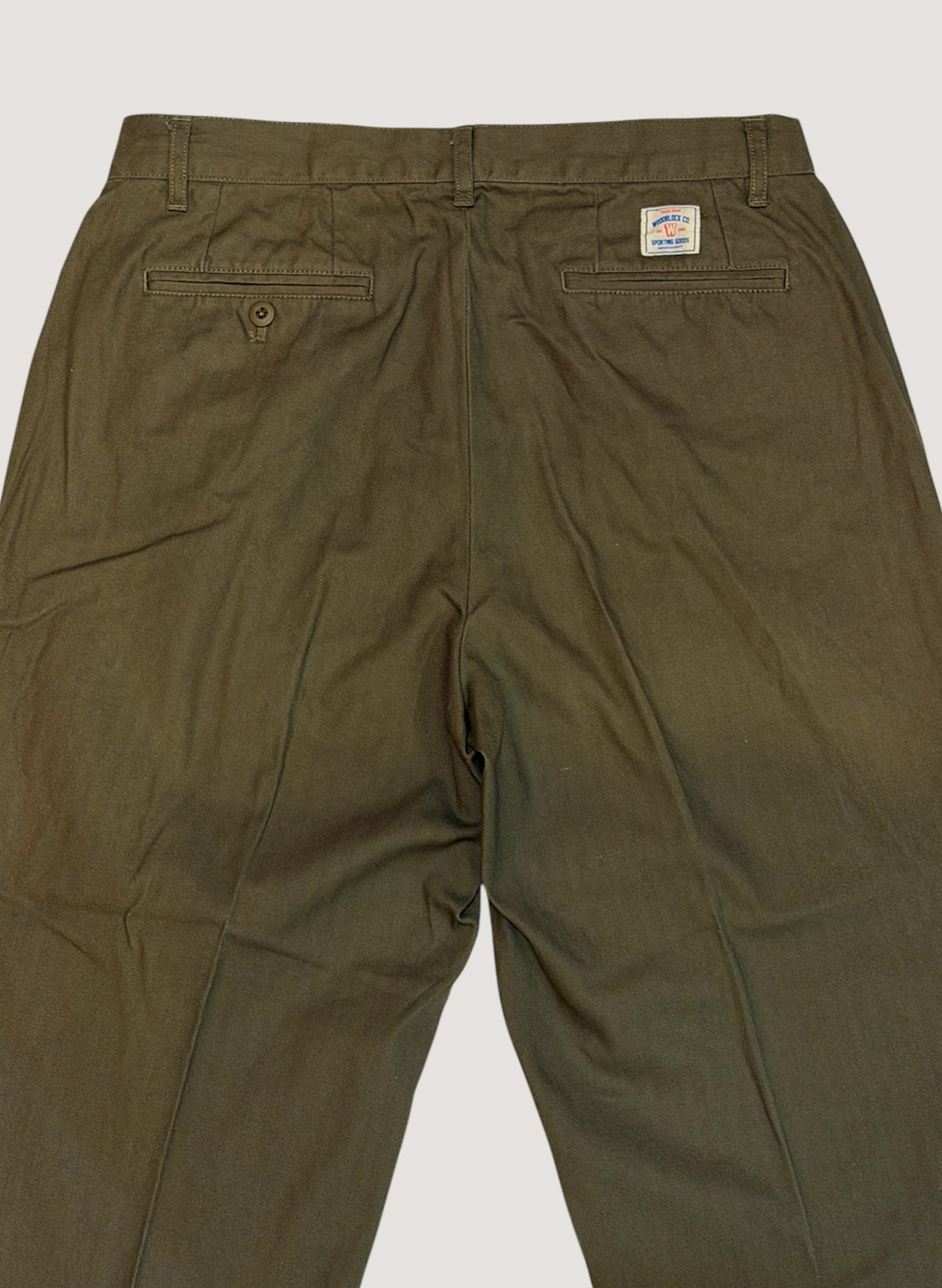 WOODBLOCK２TUCK HERRINGBONE TROUSER OLIVE (WB-25AW-005)