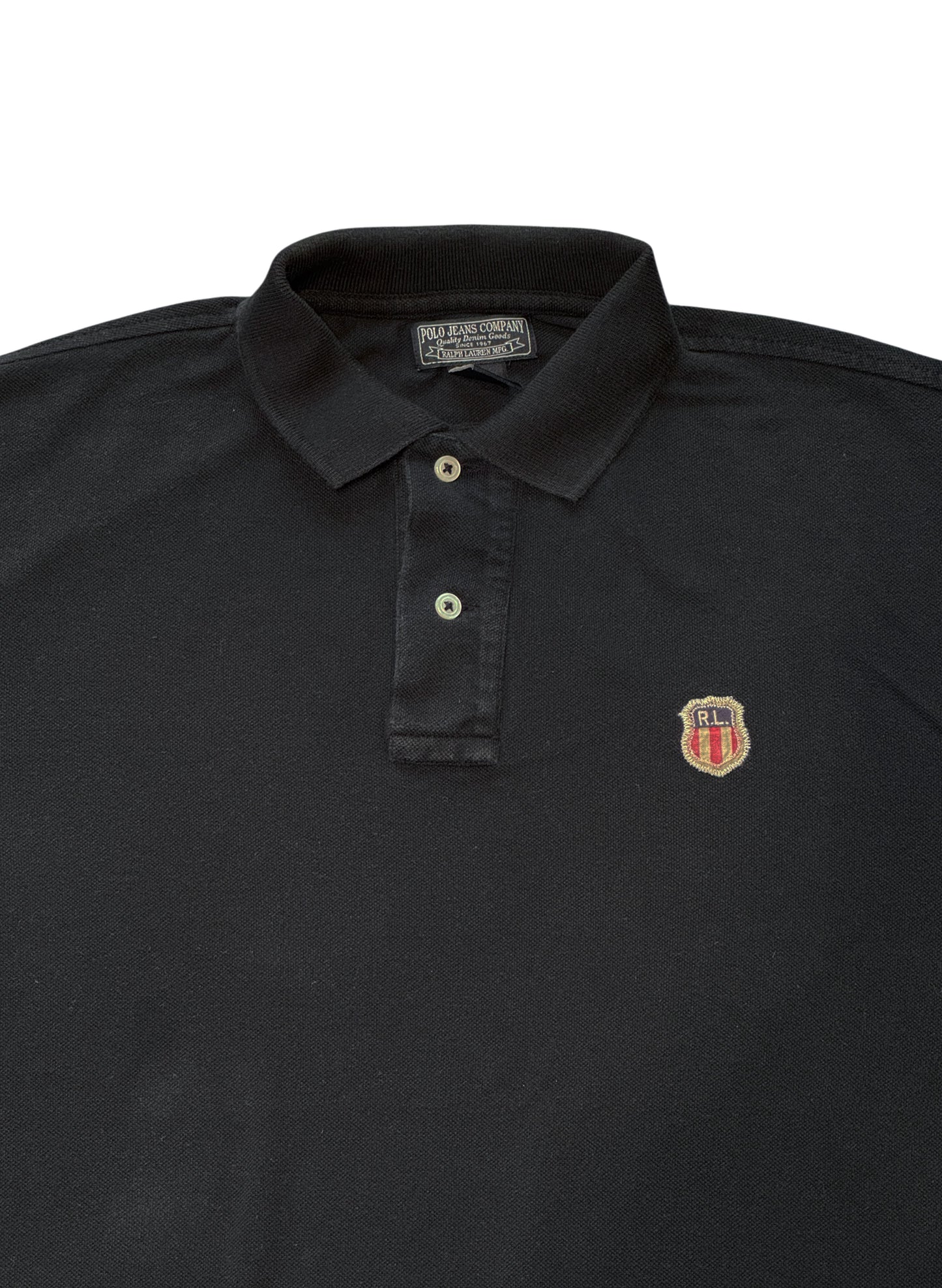 (SUP-670) POLO JEANS COMPANY PATCH POLO SHIRT "BLACK FADE"