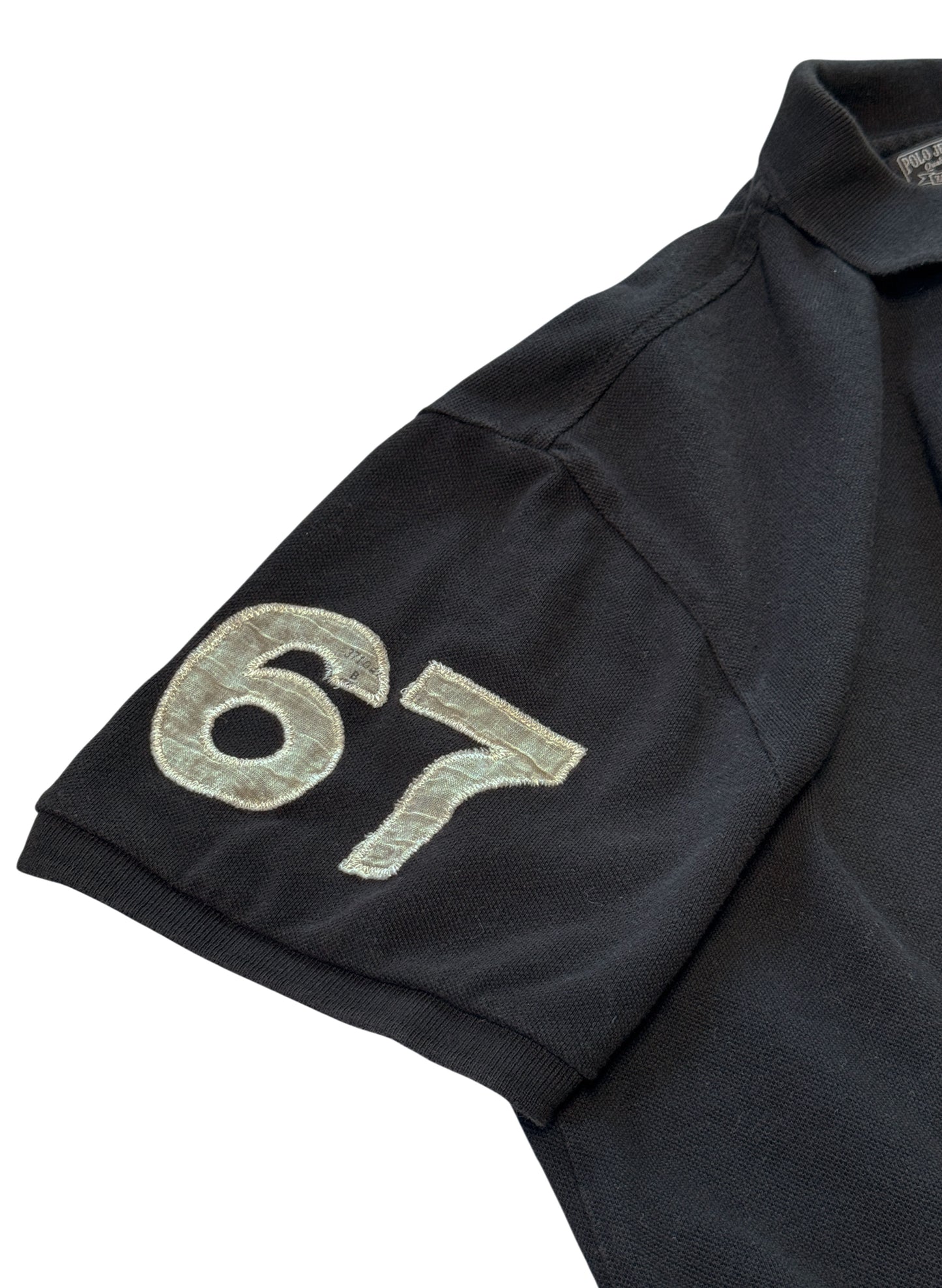 (SUP-670) POLO JEANS COMPANY PATCH POLO SHIRT "BLACK FADE"