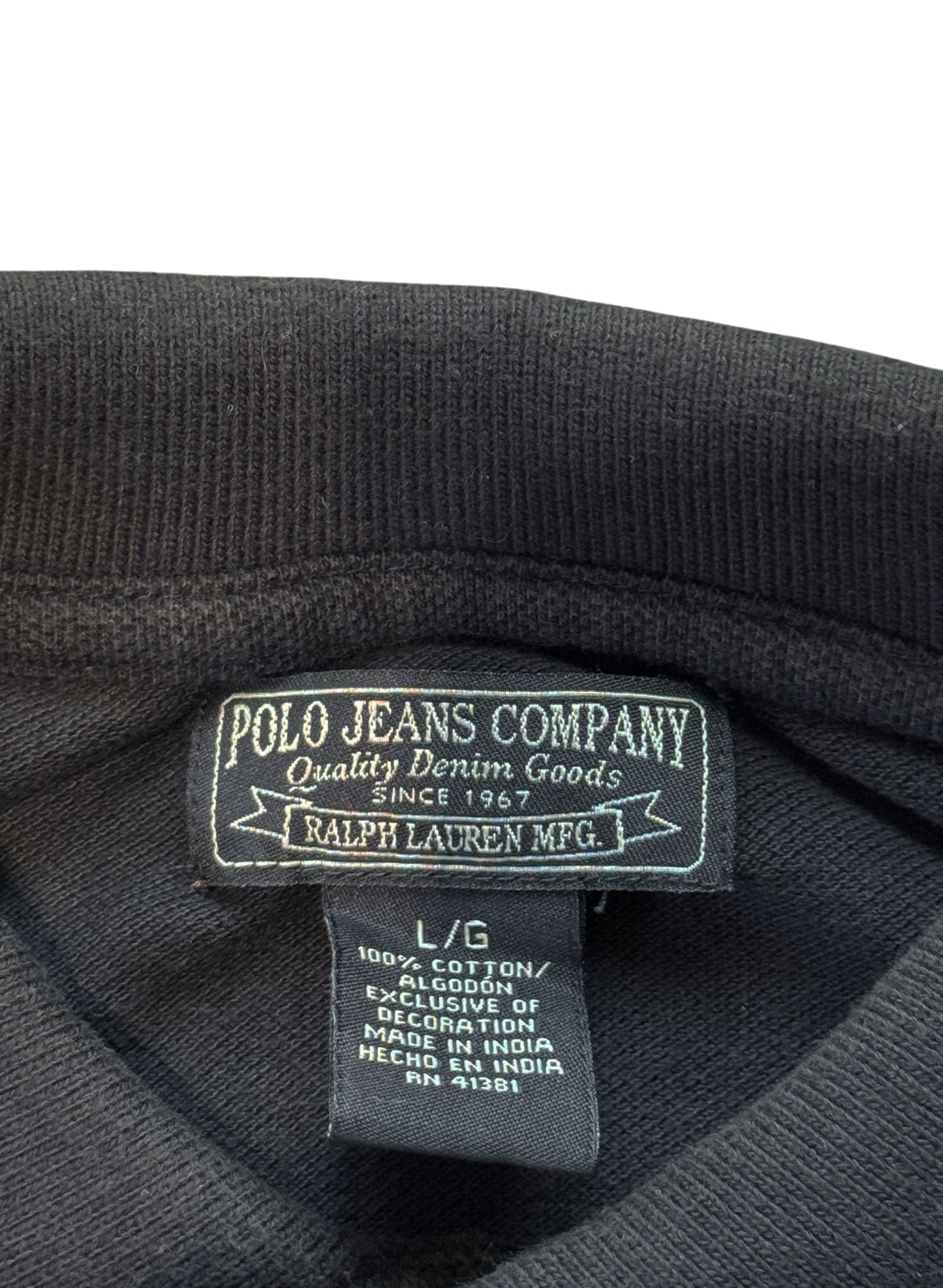 (SUP-670) POLO JEANS COMPANY PATCH POLO SHIRT "BLACK FADE"