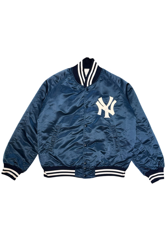 (SUP-555) PYRAMID NEW YORK YANKEES RAGLAN QUILTING NYLON STADIUM JACKET - M - MADE IN U.S.A.