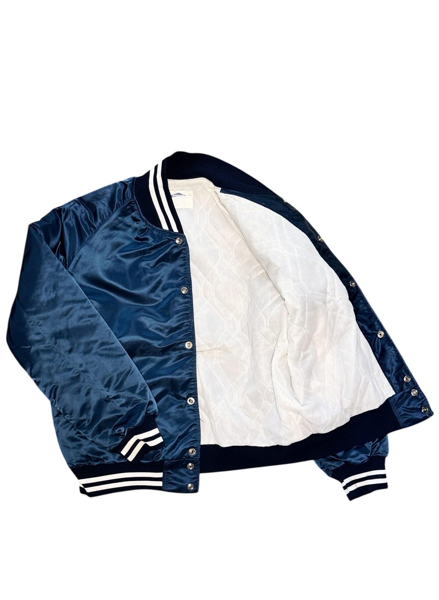 (SUP-555) PYRAMID NEW YORK YANKEES RAGLAN QUILTING NYLON STADIUM JACKET - M - MADE IN U.S.A.