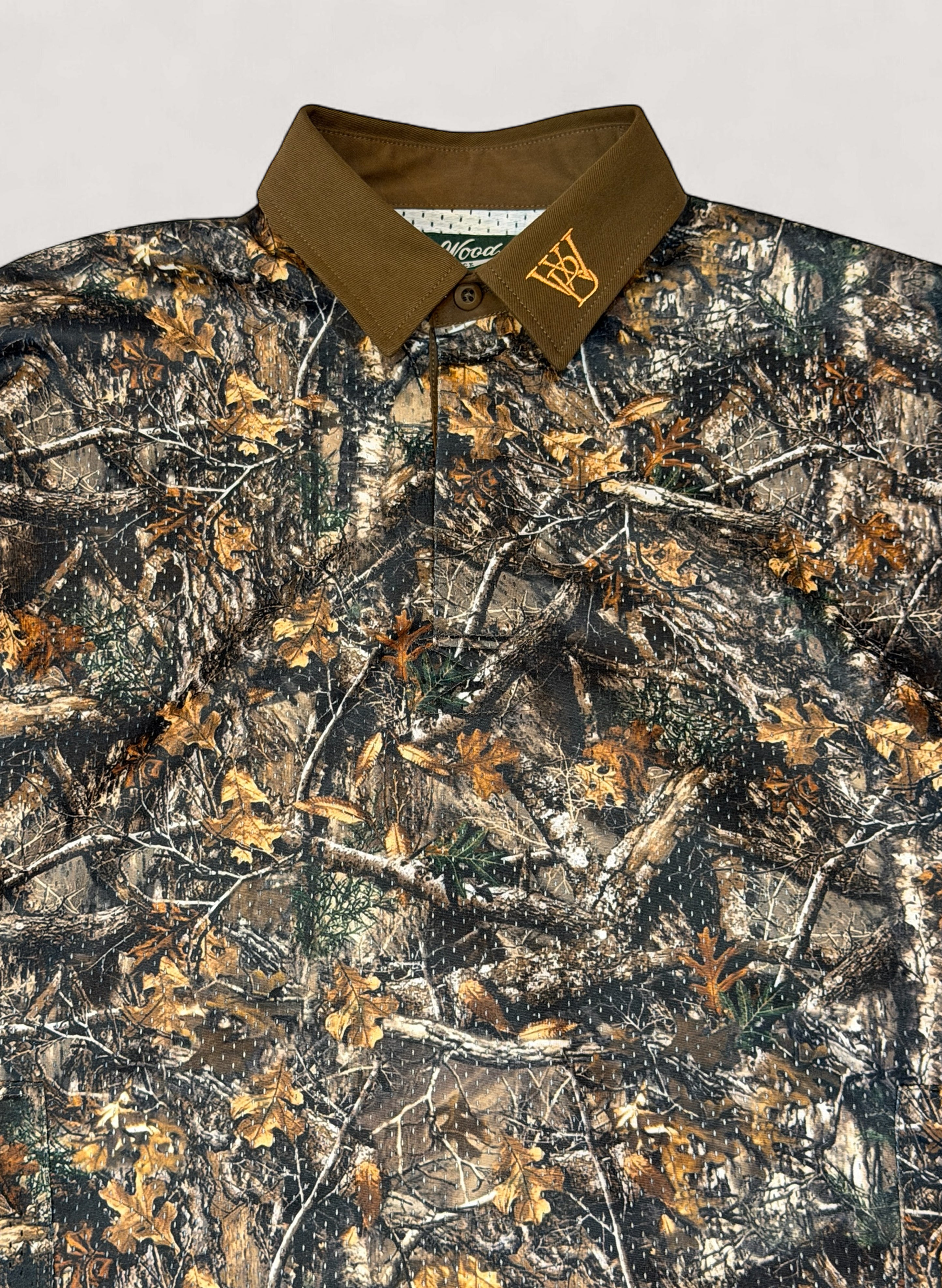 WOODBLOCK LS MESH RUGGER SHIRT REAL TREE CAMO/ORANGE (WB-25AW-003)