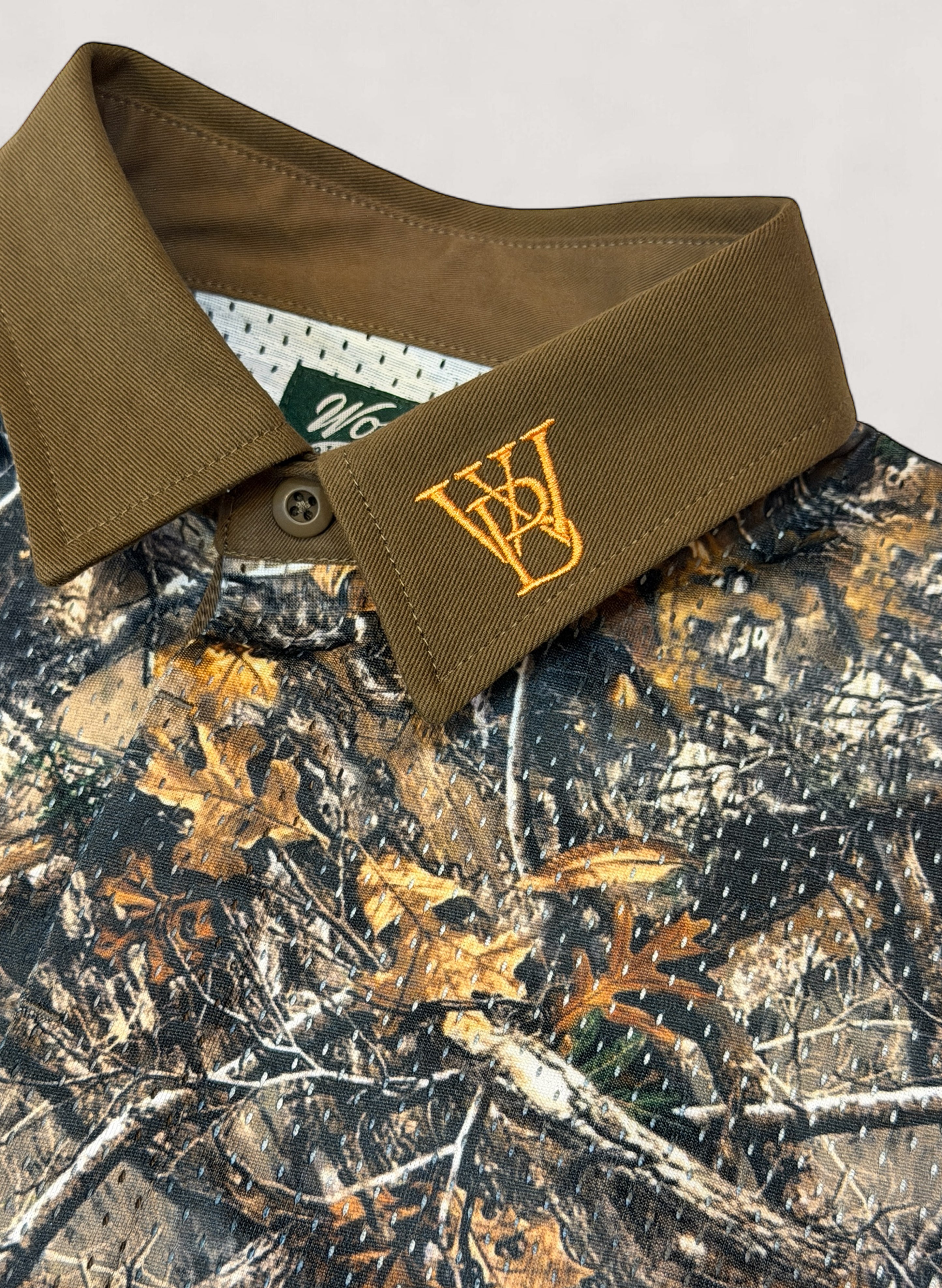 トップス WOODBLOCK LS MESH RUGGER SHIRT REAL TREE WOODBLOCK LS MESH RUGGER SHIRT REAL TREE CAMO/ORANGE (WB-25AW-003)