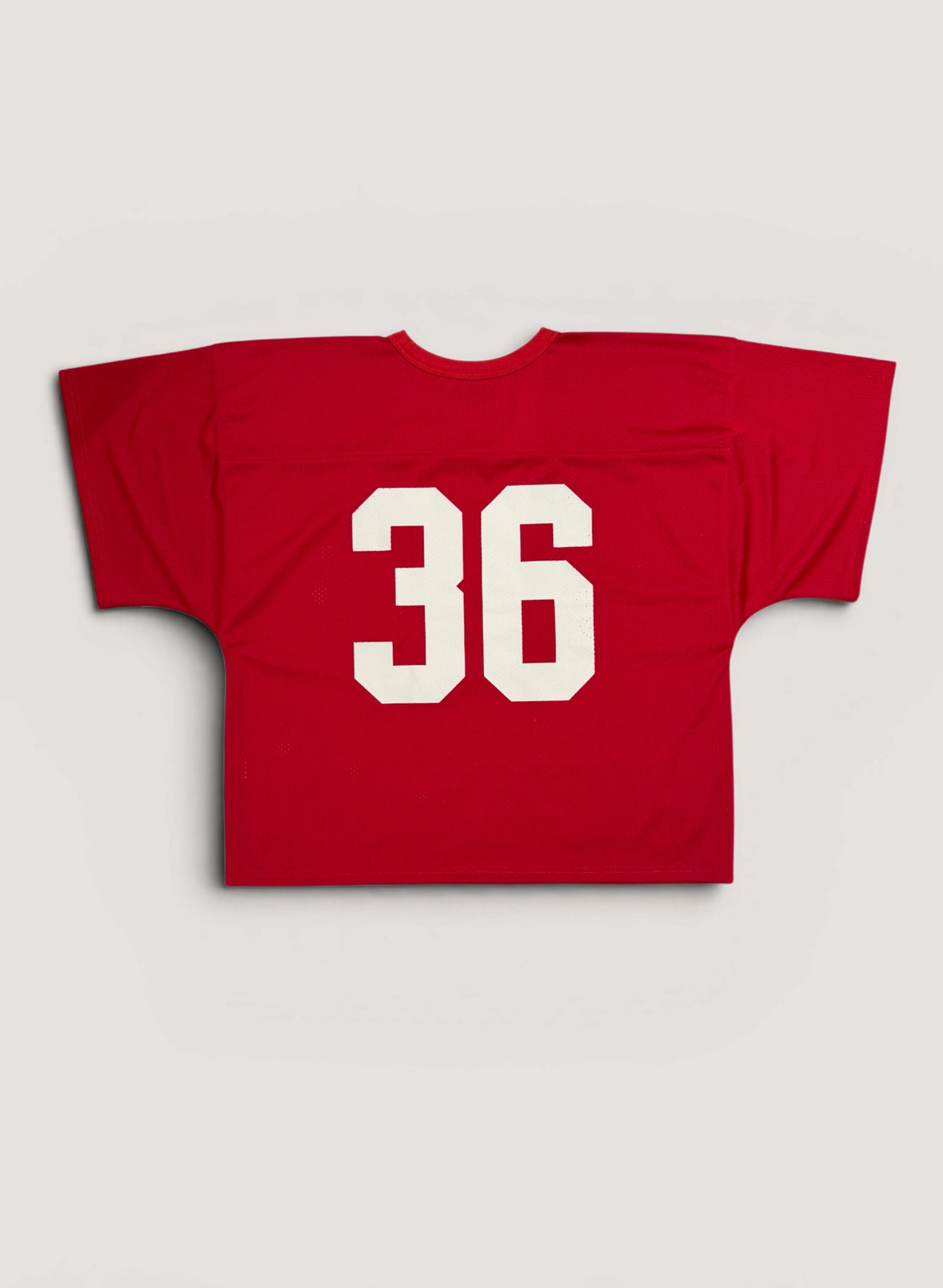 WOODBLOCK 36 S/S CREW NECK MESH FOOTBALL SHIRT RED/WHITE (WB-26SS-020)