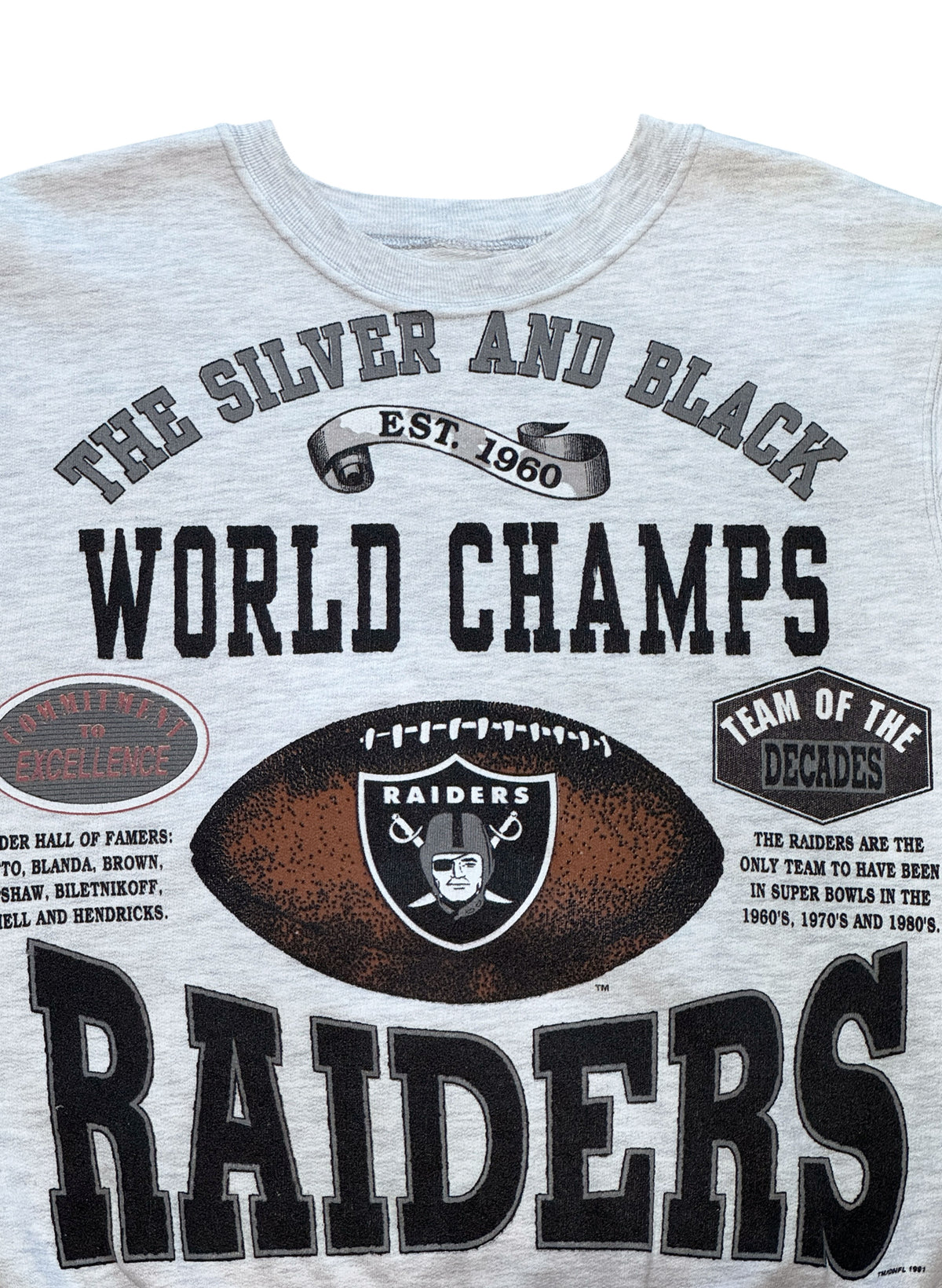 (SUP-856) NFL 1976 "RAIDERS" CREW NECK SWEAT - メンズM相当